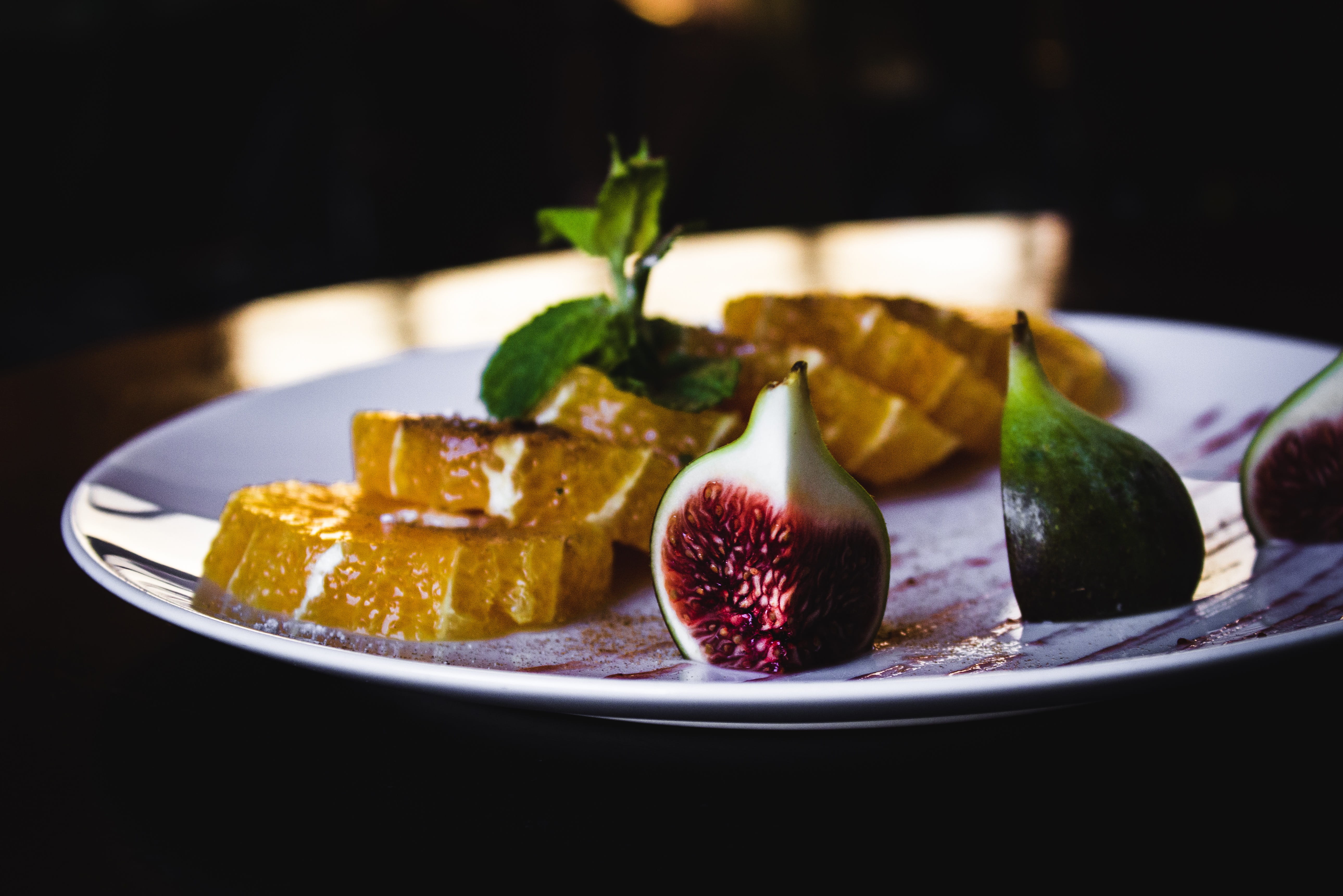 table, green, healthy eating, dish, studio shot, temptation, sweets, no people, caramel, ready-to-eat, plate, plant, leaf, selective focus, 5K, lunch, HD Wallpaper