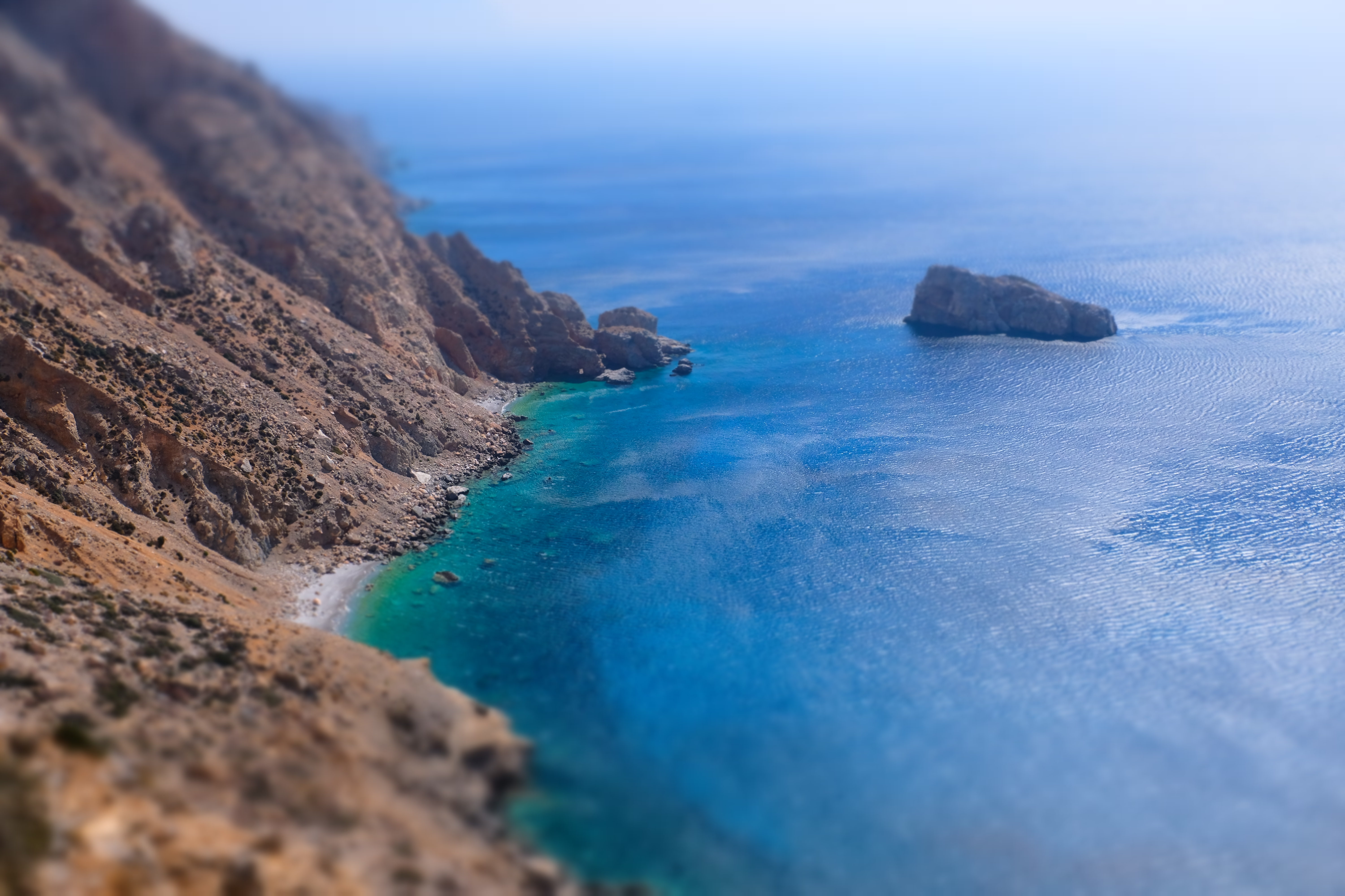 no people, beauty in nature, scenics - nature, rock, water, city, Greece, bay, outdoors, rock formation, land, sea, solid, tranquil scene, turquoise colored, HD Wallpaper