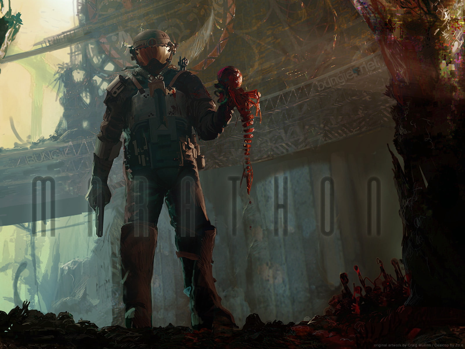 marathon, spine, 720P, video games, hd, skull, HD Wallpaper