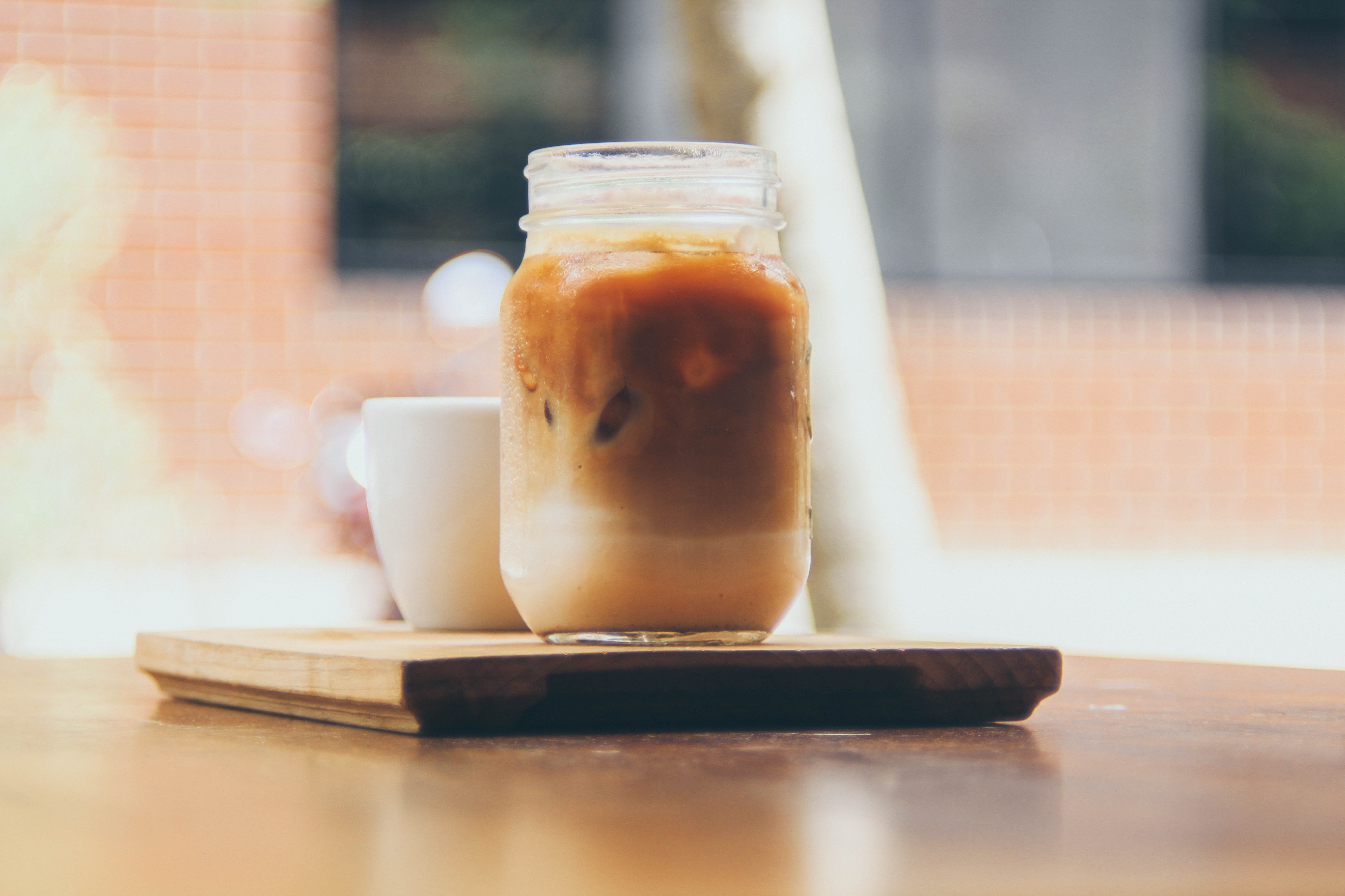 beverage, drinking, no people, jar, glass, freshness, coffee, mason, cup, focus on foreground, traditional, coffee - drink, household equipment, crockery, HD Wallpaper
