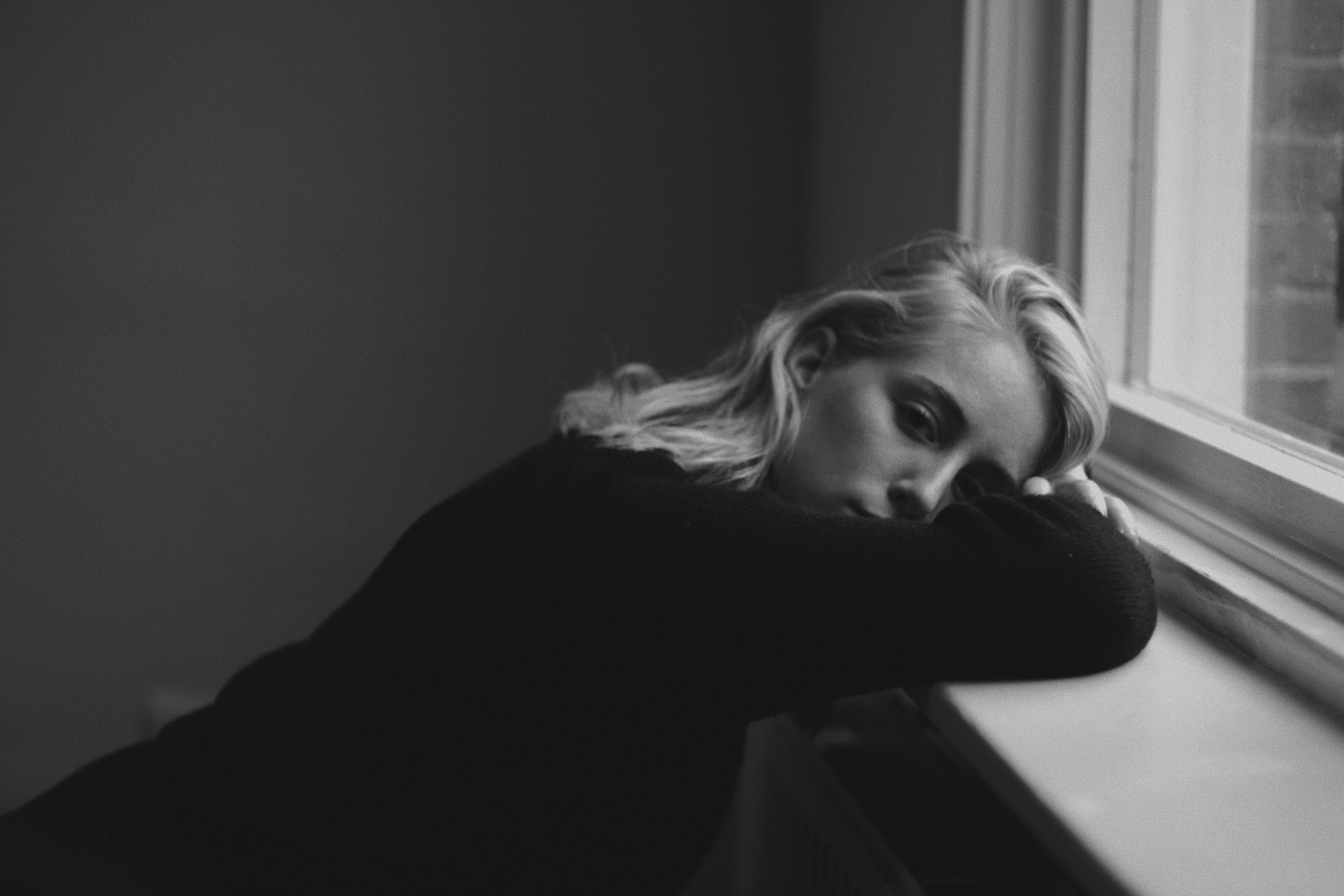 portrait, window, indoors, depression - sadness, emotion, sadness, 5K, looking, women, person, beautiful woman, lost, adult, woman, worried, young adult, HD Wallpaper