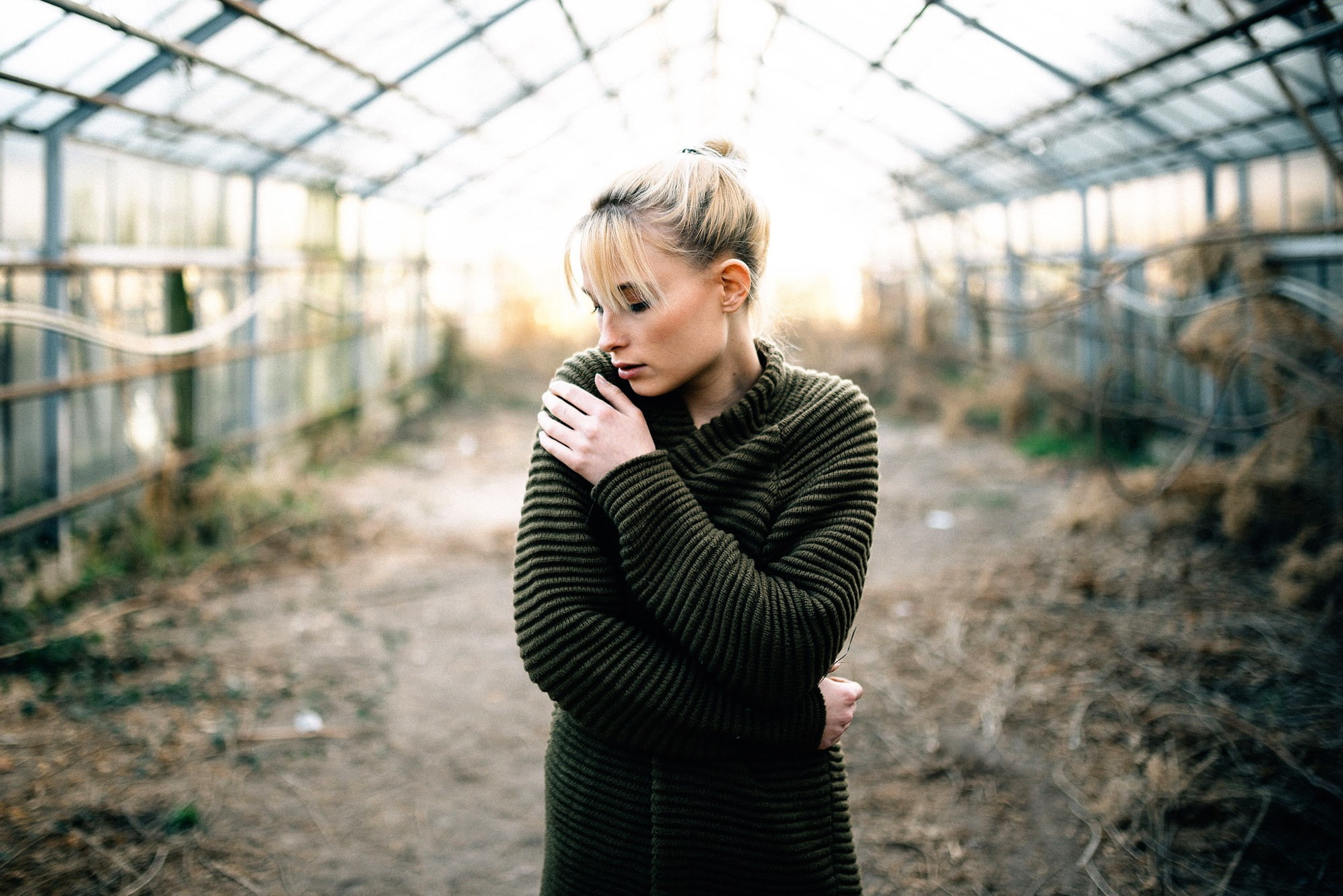 women, greenhouse, 1080P, model, HD Wallpaper
