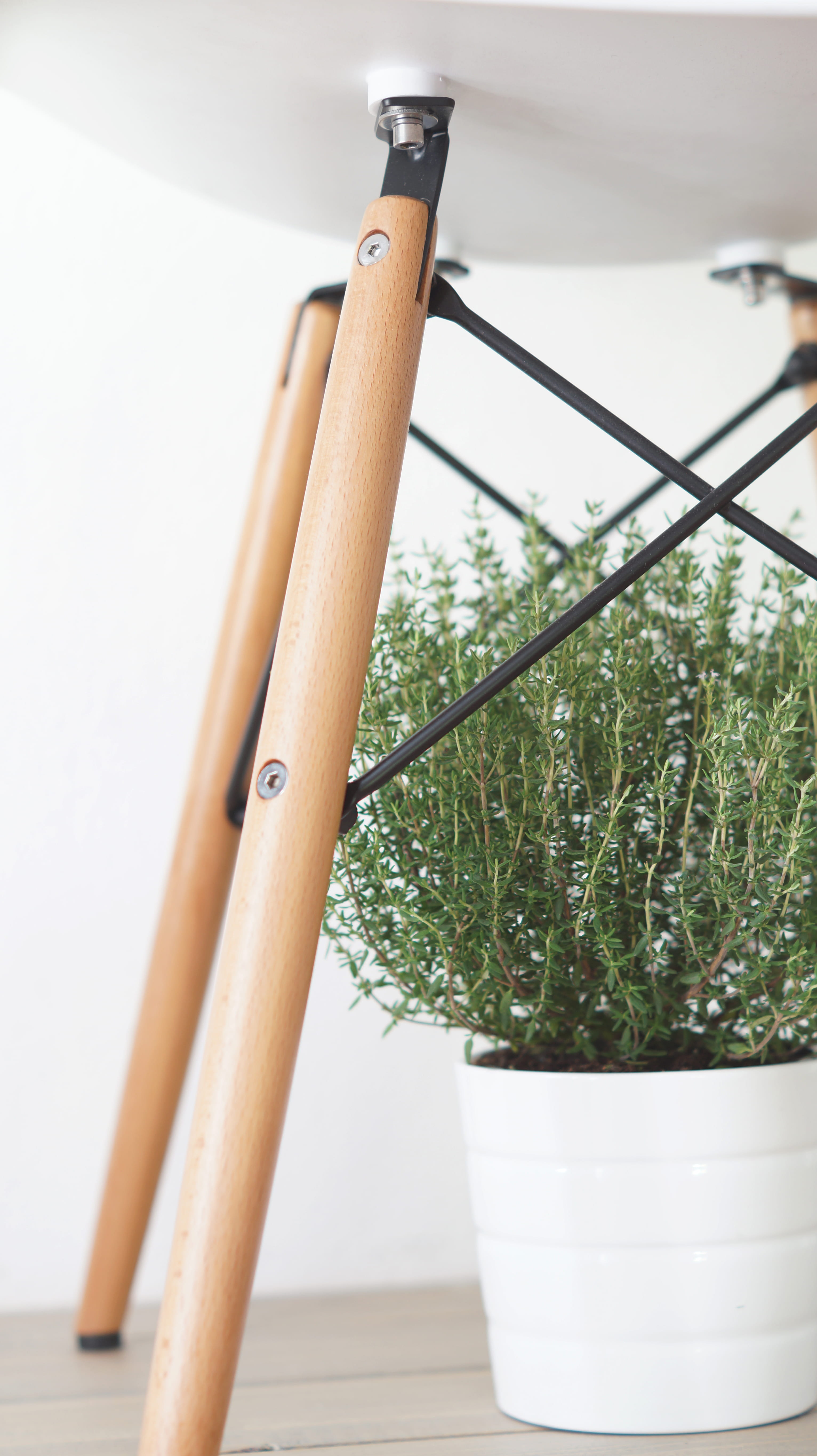green color, chair, stuhl, table, dsw chair, potted plant, 5K, vitra, nature, thymian, no people, charles eames, herb, growth, still life, focus on foreground, Phone HD Wallpaper