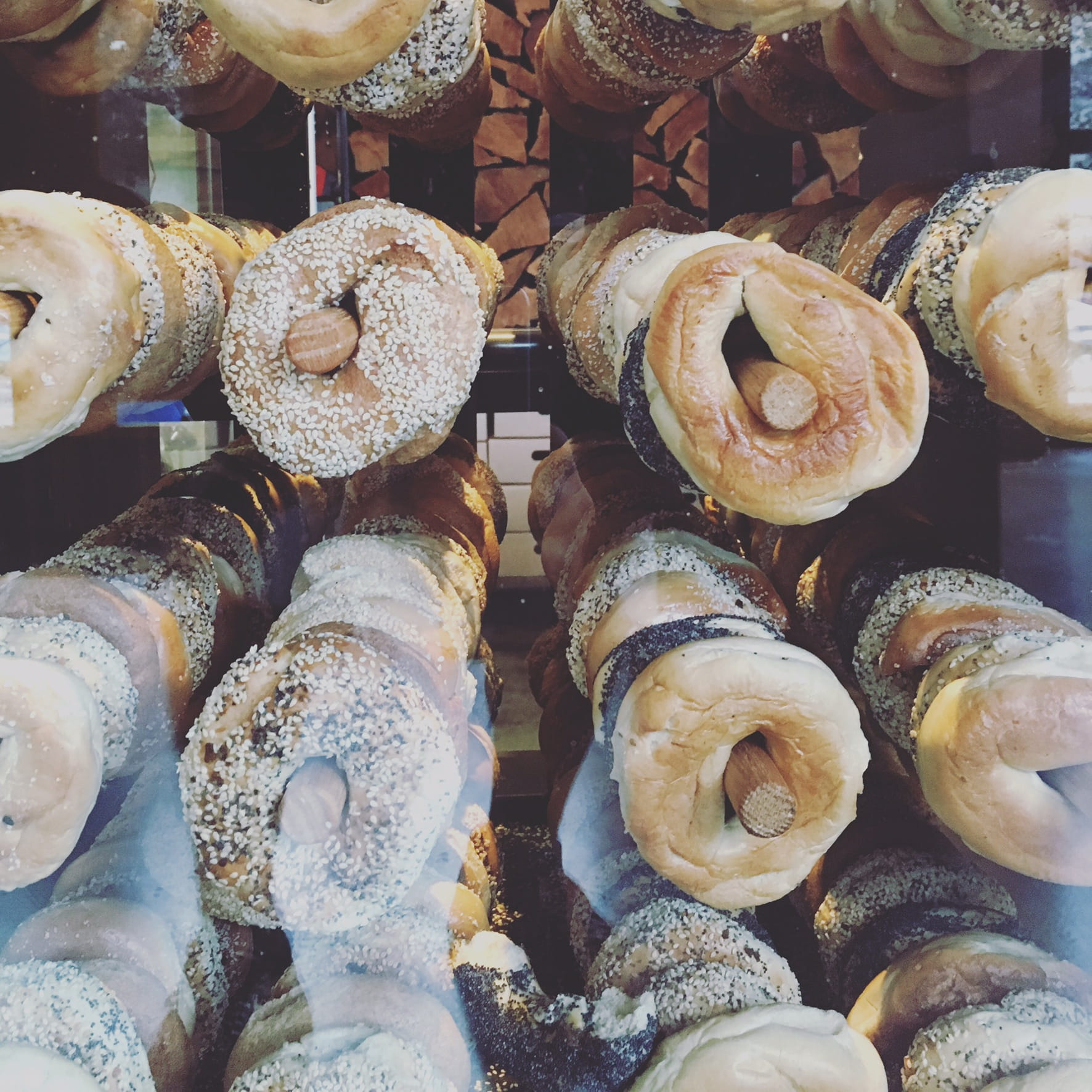 display, united states, food and drink, delicious, window, indulgence, retail, bread, stove, sesame, baked, large group of objects, bagels, no people, capitol hill, Phone HD Wallpaper
