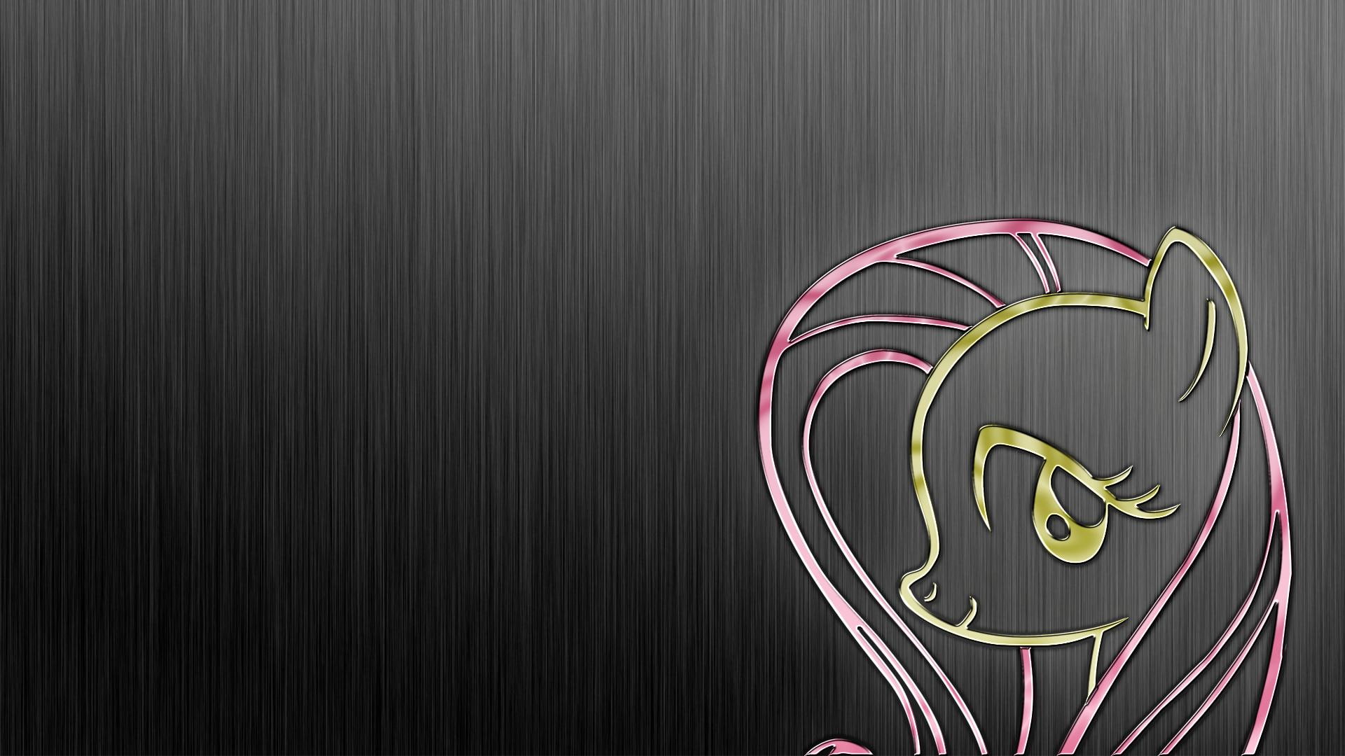 abstract, pink, black, 1080P, cute, white, 3d and abstract, little, metallic, horse, fluttershy, illustration, yellow, creative, pony, gray, HD Wallpaper