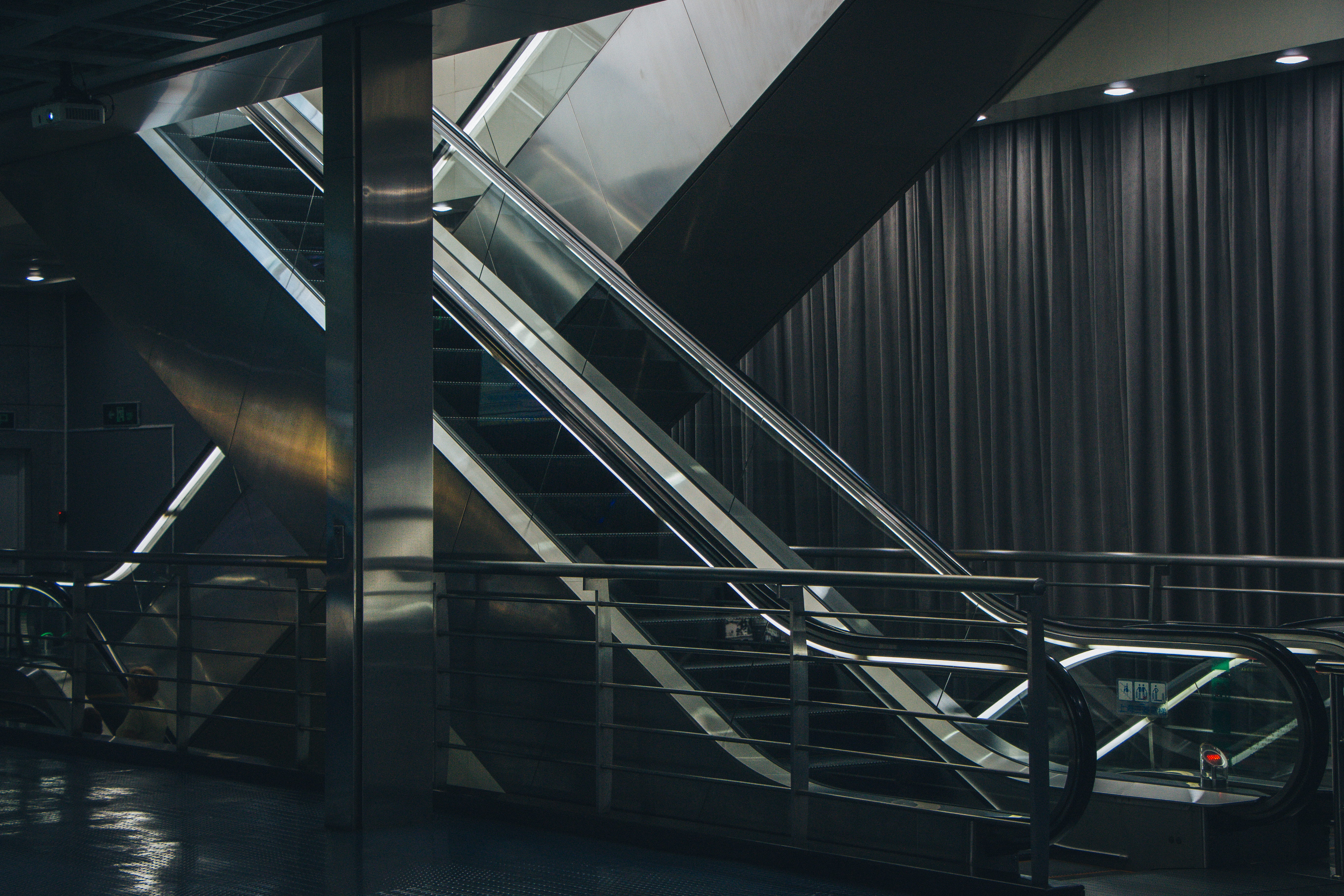 pattern, staircase, connection, architecture, 5K, lights, shanghai urban planning exhibition center, lighting equipment, illuminated, indoors, reflection, HD Wallpaper