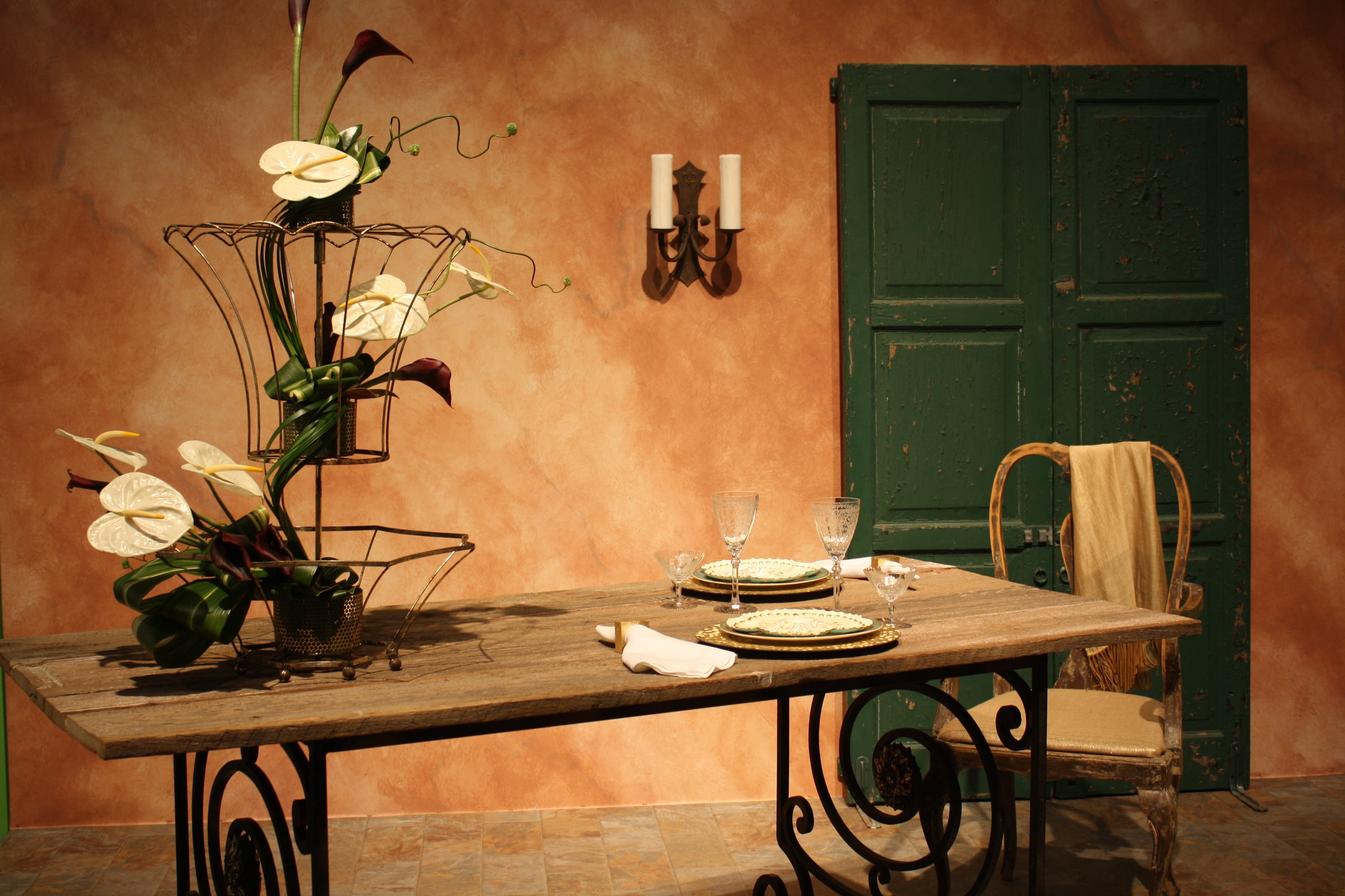 house, decor, door, nature, food and drink, style, table, flowering plant, wooden, vase, flower head, design, setting, chair, home interior, seat, dining, HD Wallpaper