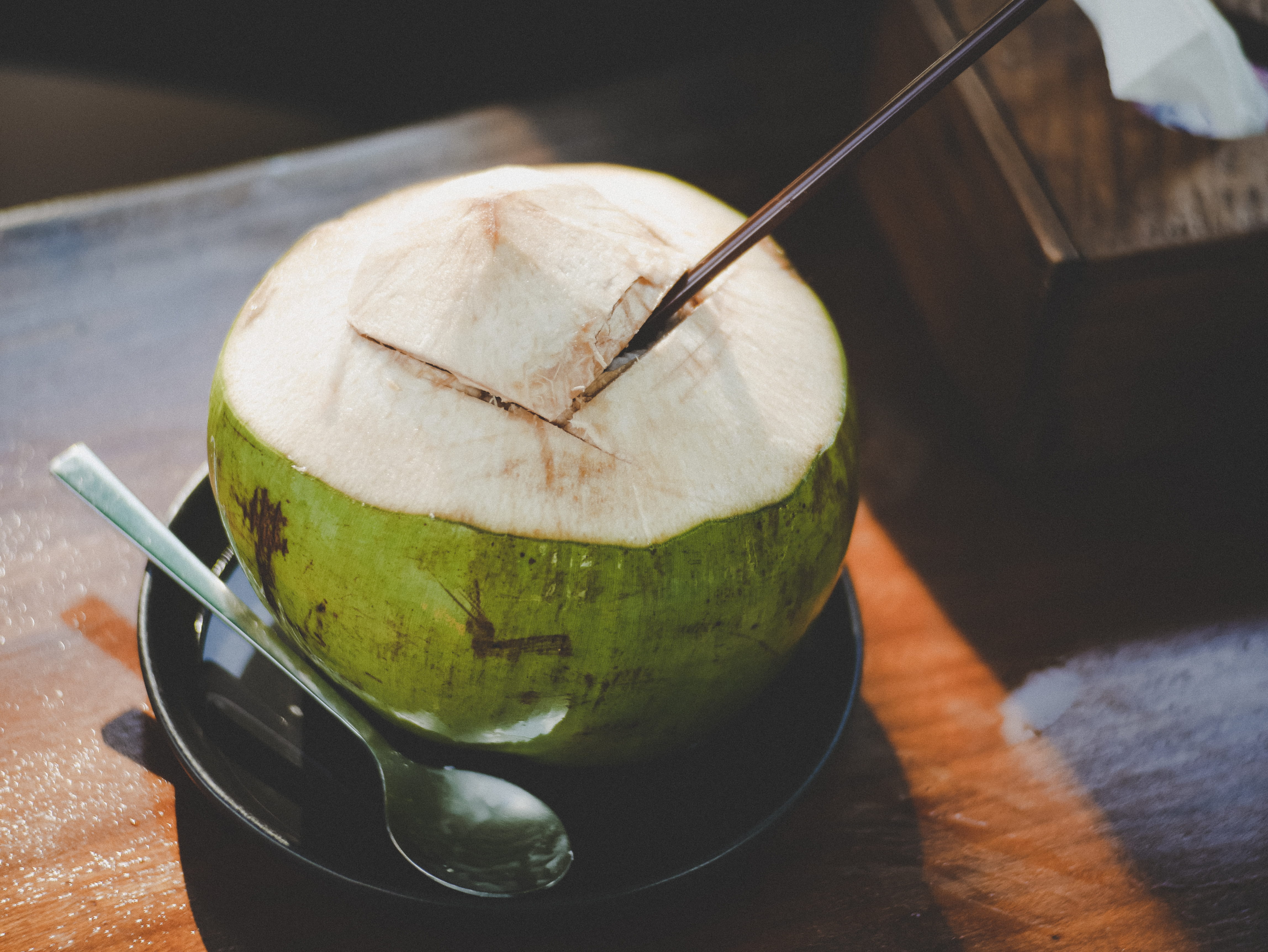 freshness, fruit juice, healthy, wood - material, no people, tray, delicious, refreshment, still life, summertime, coconut, food photography, food, 4K, HD Wallpaper