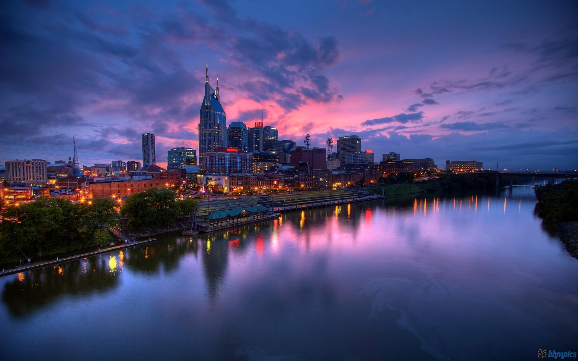 nashville, 1080P, beautiful, nature and landscapes, nature, sunsets, sunset, twilight, HD Wallpaper