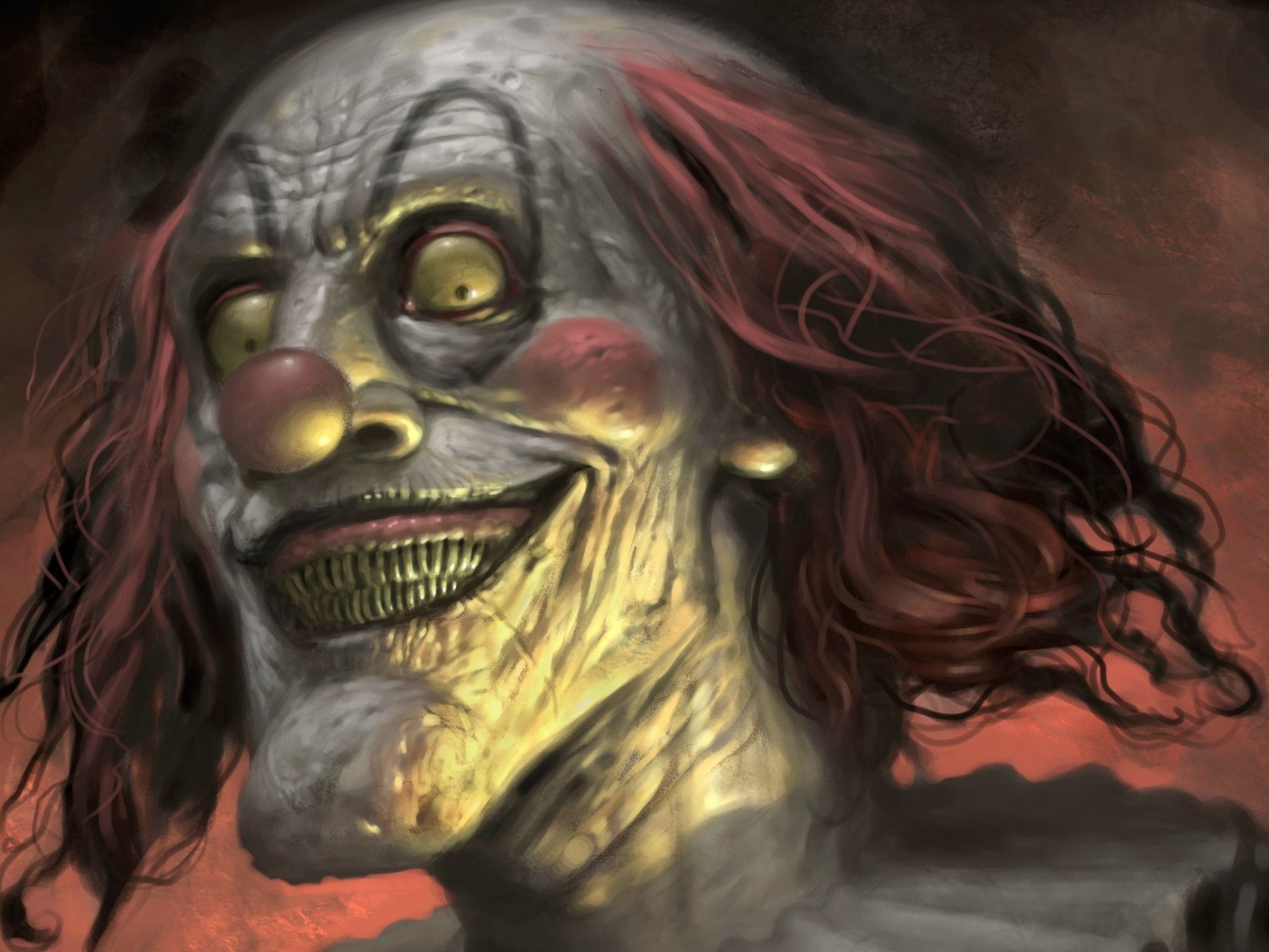 animal wildlife, day, 1080P, close-up, indoors, human representation, horror, art, animals in the wild, sculpture, creativity, no people, Evil, clown, HD Wallpaper