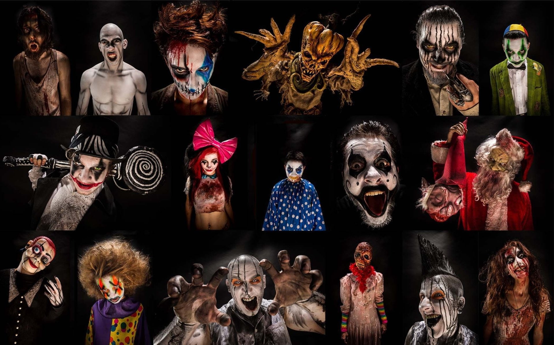 Collage, Clown, Holiday, Creepy, 1080P, Scary, Evil, Halloween, HD Wallpaper