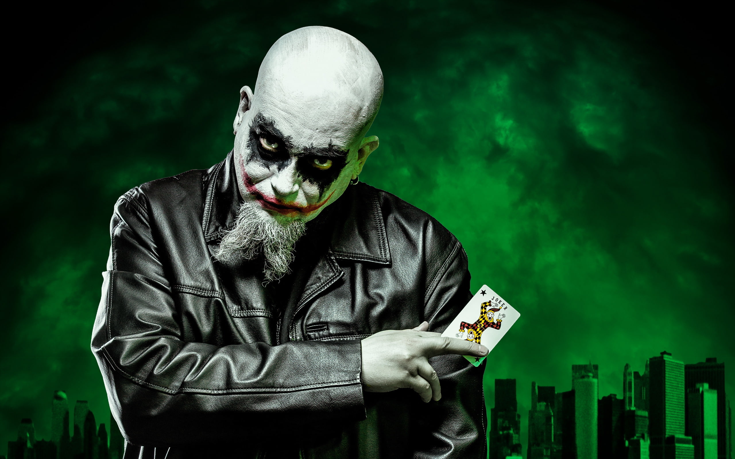 batman, portrait, dark, evil, joker, clown, 2K, HD Wallpaper