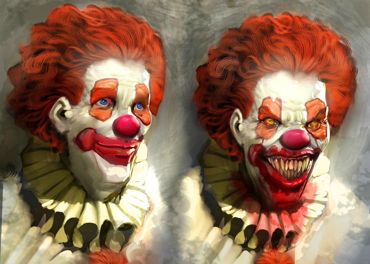 art and craft, indoors, close-up, toy, craft, painting, spooky, representation, high angle view, penny, Dark, creativity, female likeness, table, Clown, HD Wallpaper
