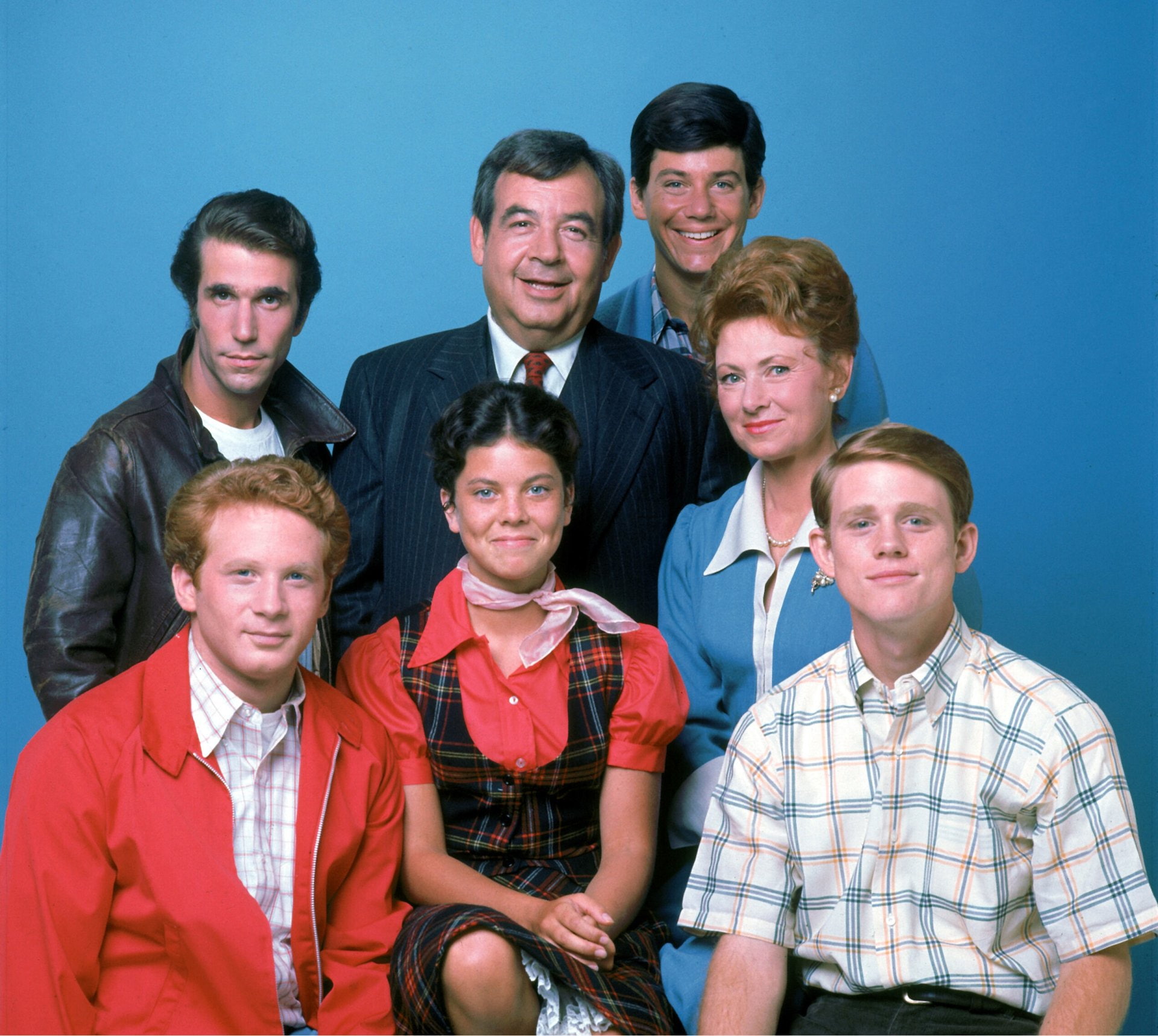 Marion Cunningham, Ralph Malph, Ron Howard, 1080P, Cast, TV Show, Henry Winkler, Tom Bosley, Joanie Cunningham, Don Most, Erin Morgan, Marion Ross, Anson Williams, HD Wallpaper