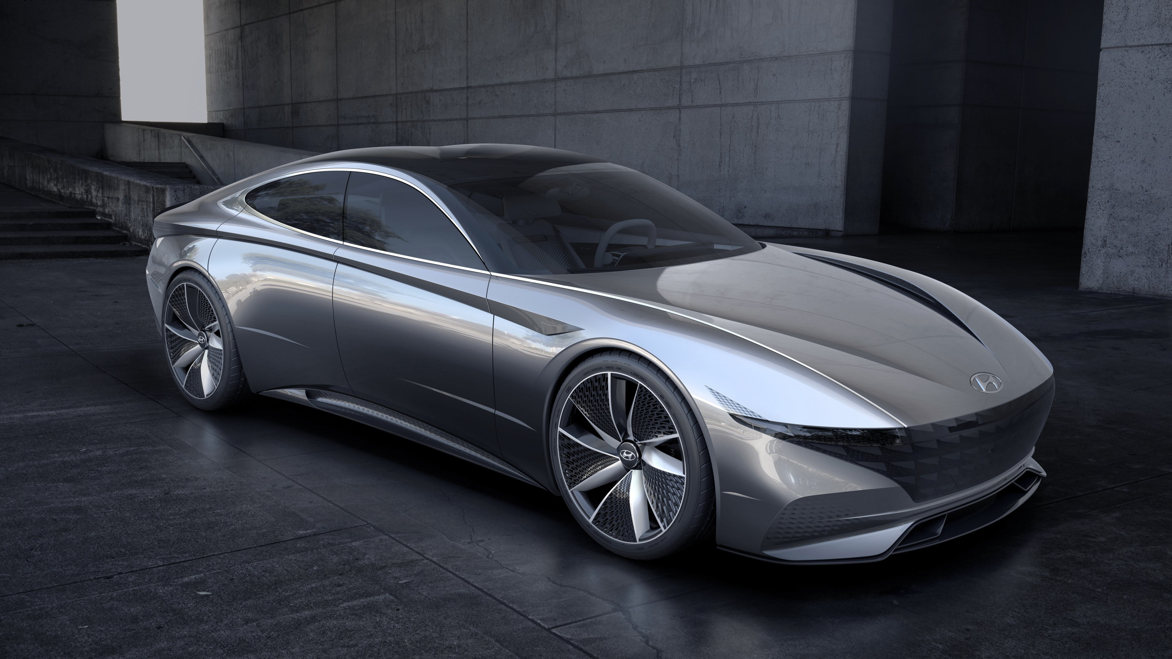 4k, Geneva Motor Show 2018, coupe, 4K, Hyundai Le Fil Rouge, silver, HD Wallpaper