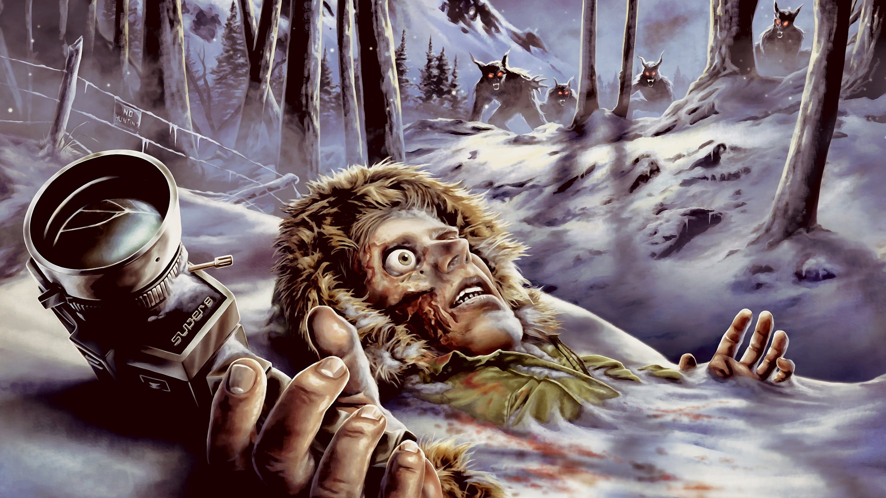 monsters, 2K, frozen meat, old camcorder, eye, snow, creatures, cadaver, HD Wallpaper