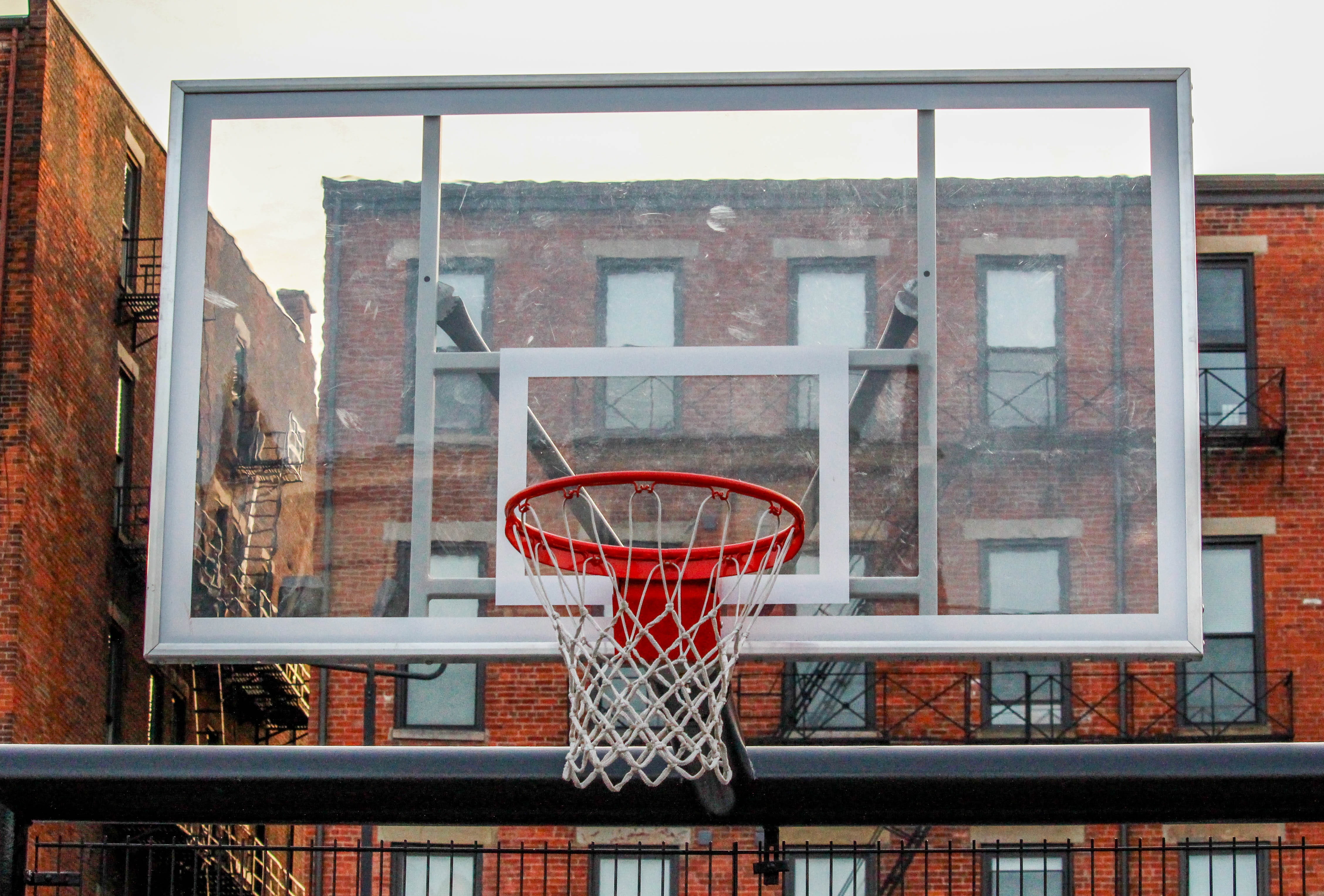 net - sports equipment, built structure, ball, white, low angle view, basketball, nature, transparent, concrete, day, building, glass, outdoors, board, HD Wallpaper