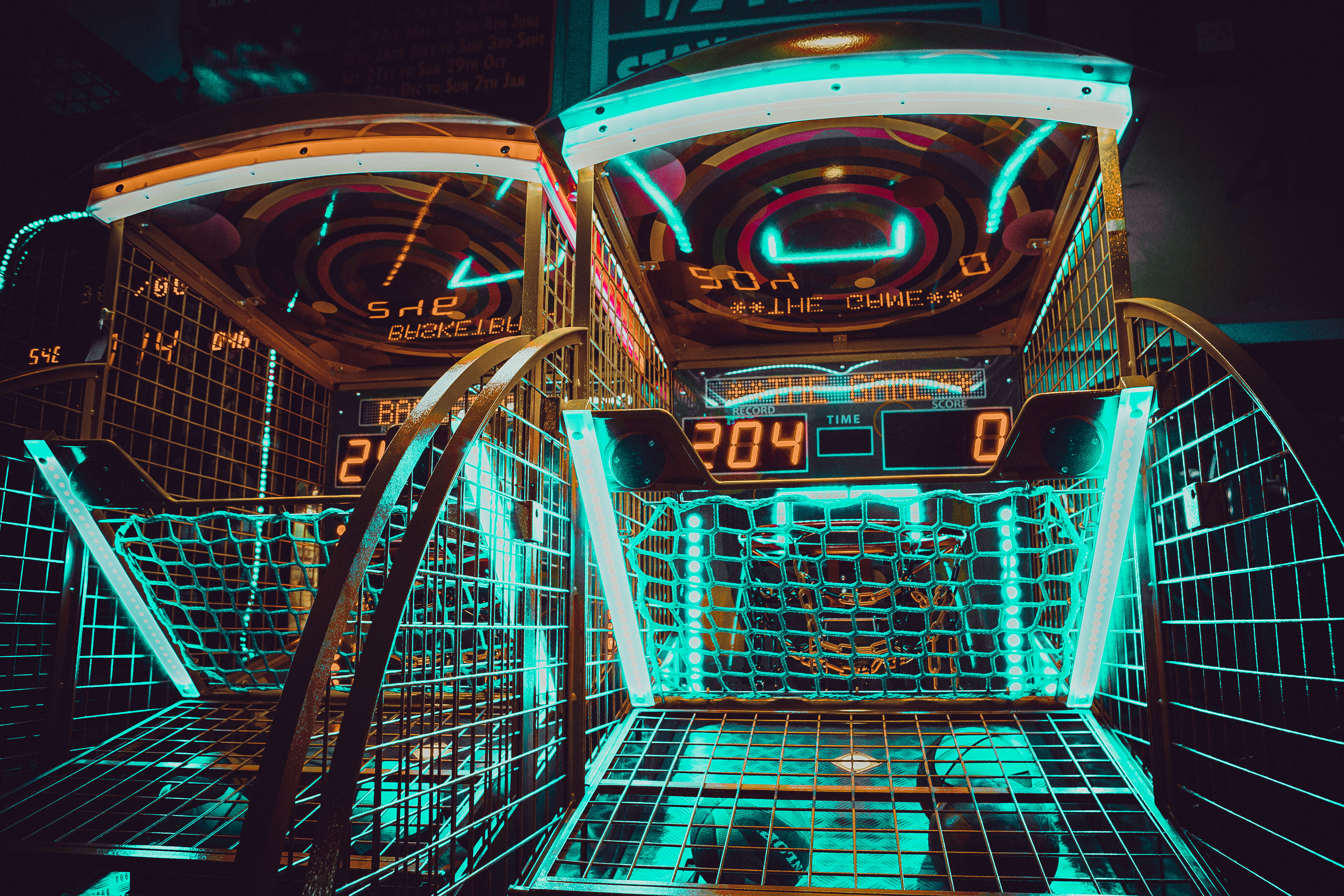 speed, lights, basketball, ball, railing, night, no people, outdoors, lighting equipment, exposure, photo, 5K, illuminated, machines, glowing, communication, HD Wallpaper