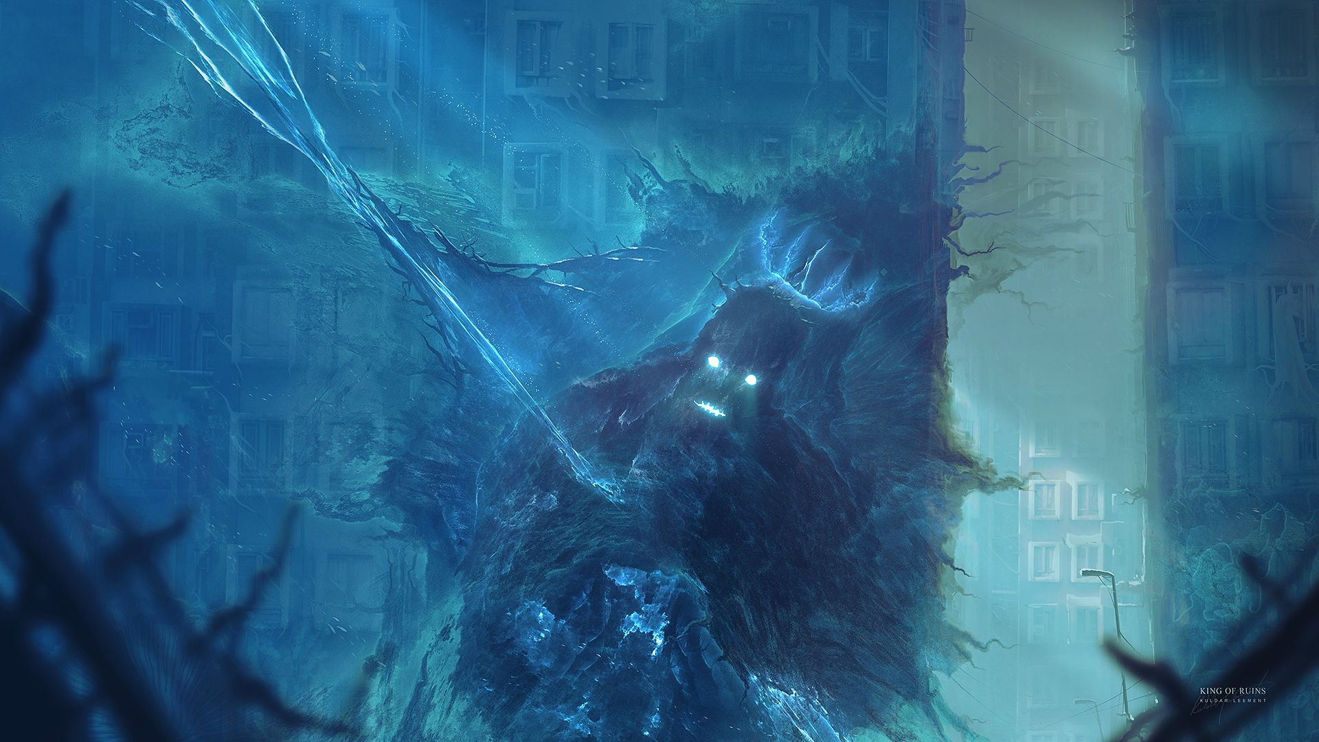 fantasy, hd, 1080P, specter, blue, ghost, HD Wallpaper