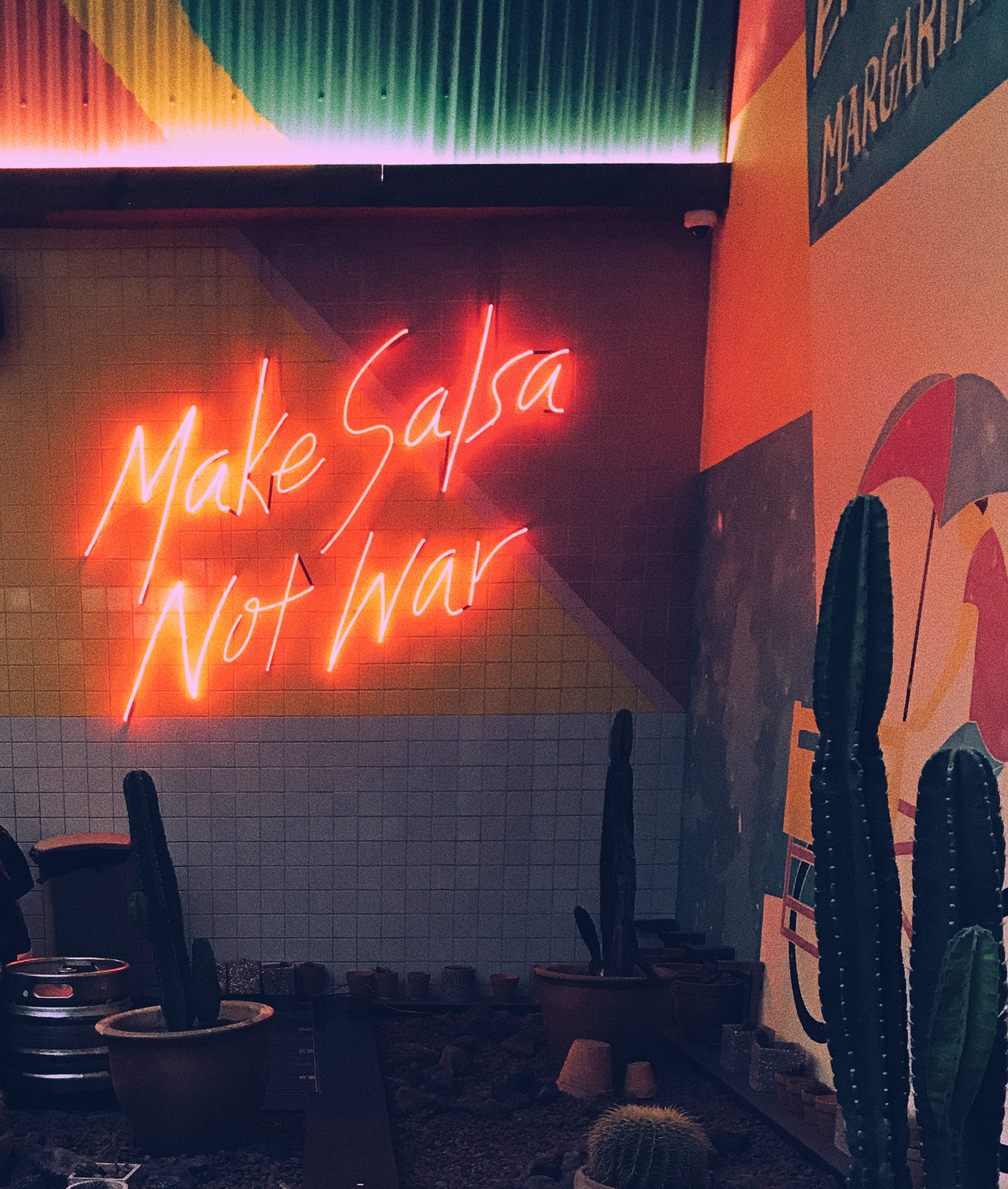 restaurant, built structure, business, art and craft, text, red, building exterior, night, orange, representation, illuminated, yellow, mexican, western script, Phone HD Wallpaper