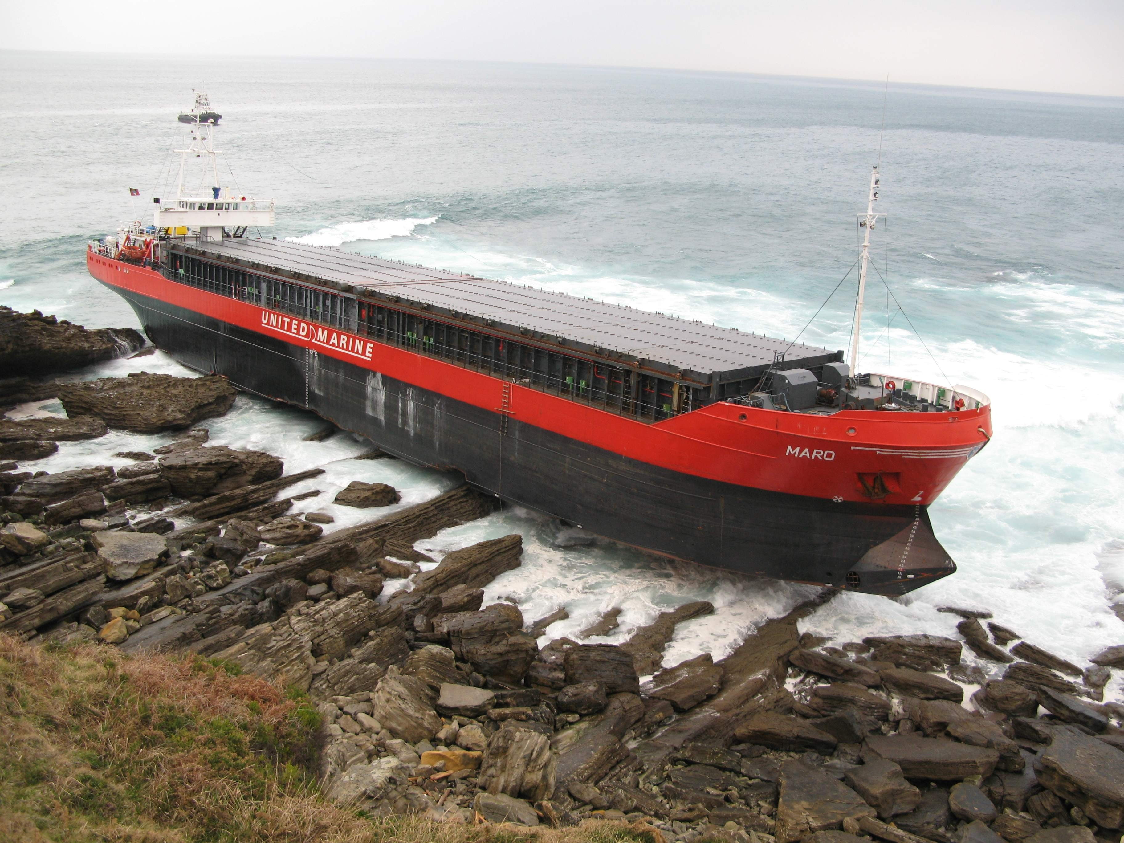 aground, container ship, scenics - nature, day, horizon, beauty in nature, beach, nature, no people, sea, water, tranquil scene, red, ship, 2K, tranquility, HD Wallpaper