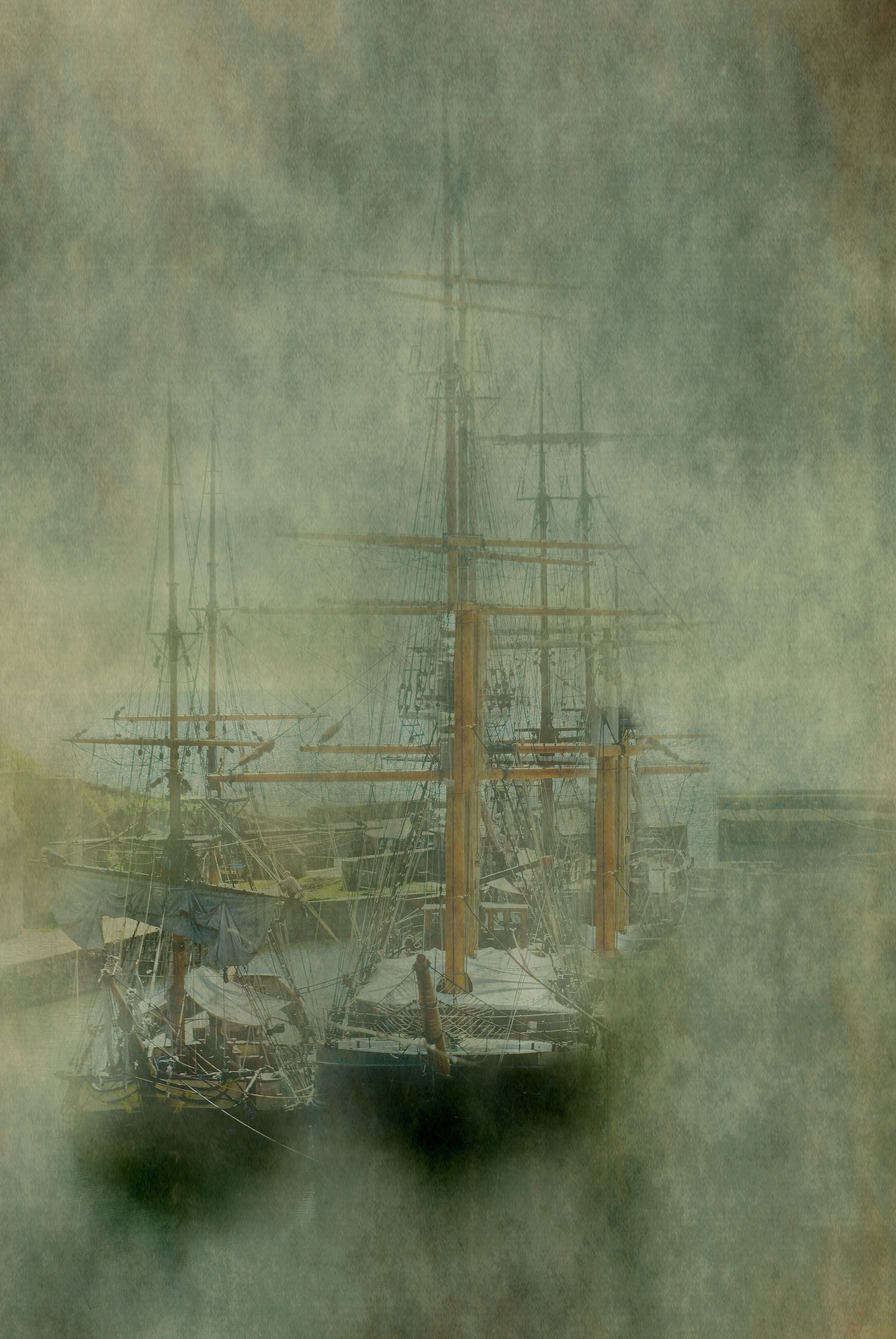 tall ship, sailing, day, architecture, vacation, quay, boat, holiday, nature, austell, outdoors, nautical vessel, pole, sailing ship, building, fog, coast, Phone HD Wallpaper