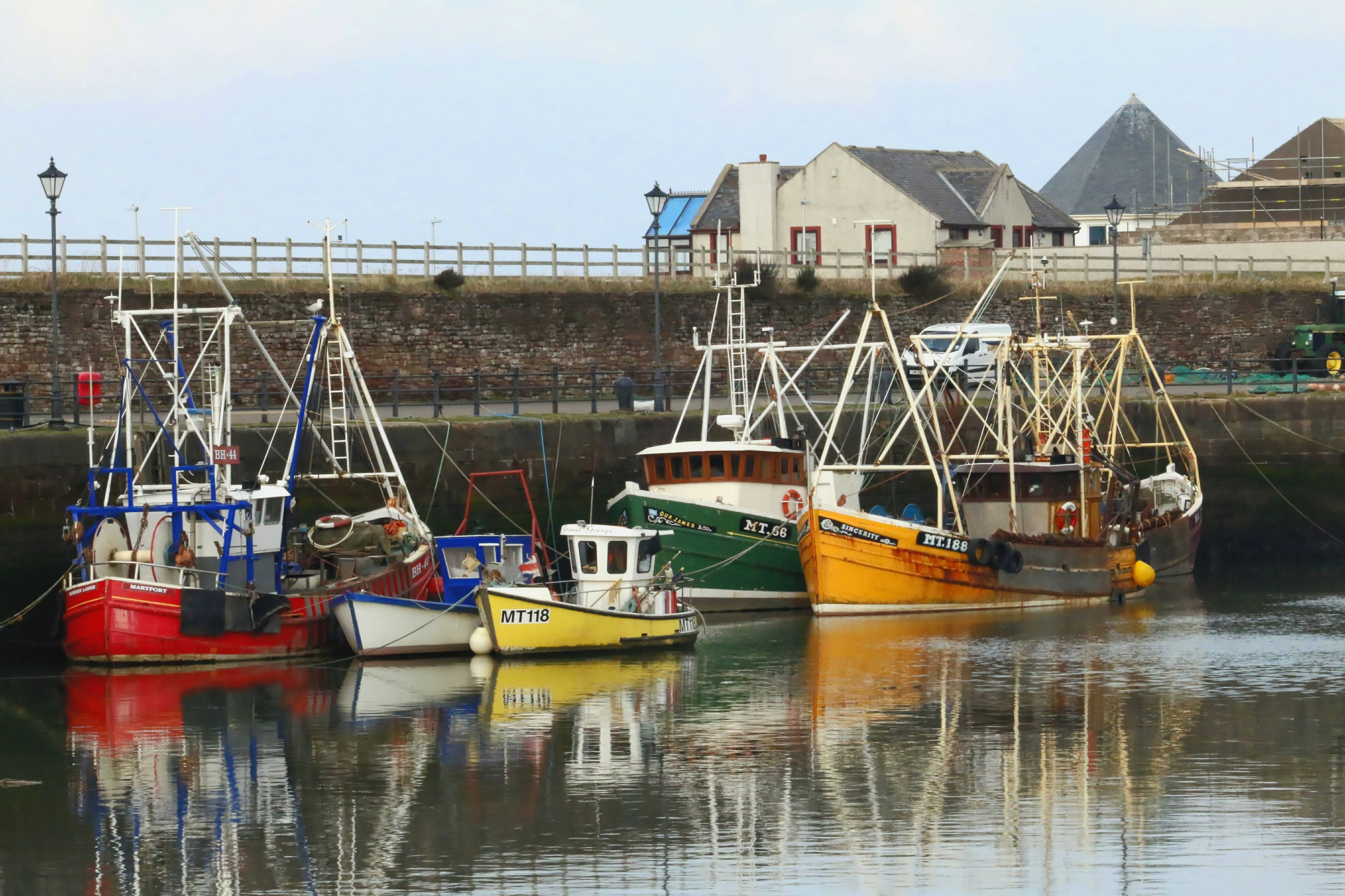 sea, built structure, water, outdoors, travel, harbour, nautical, waterfront, reflection, coast, dock, moored, ocean, boats, nautical vessel, transport, HD Wallpaper
