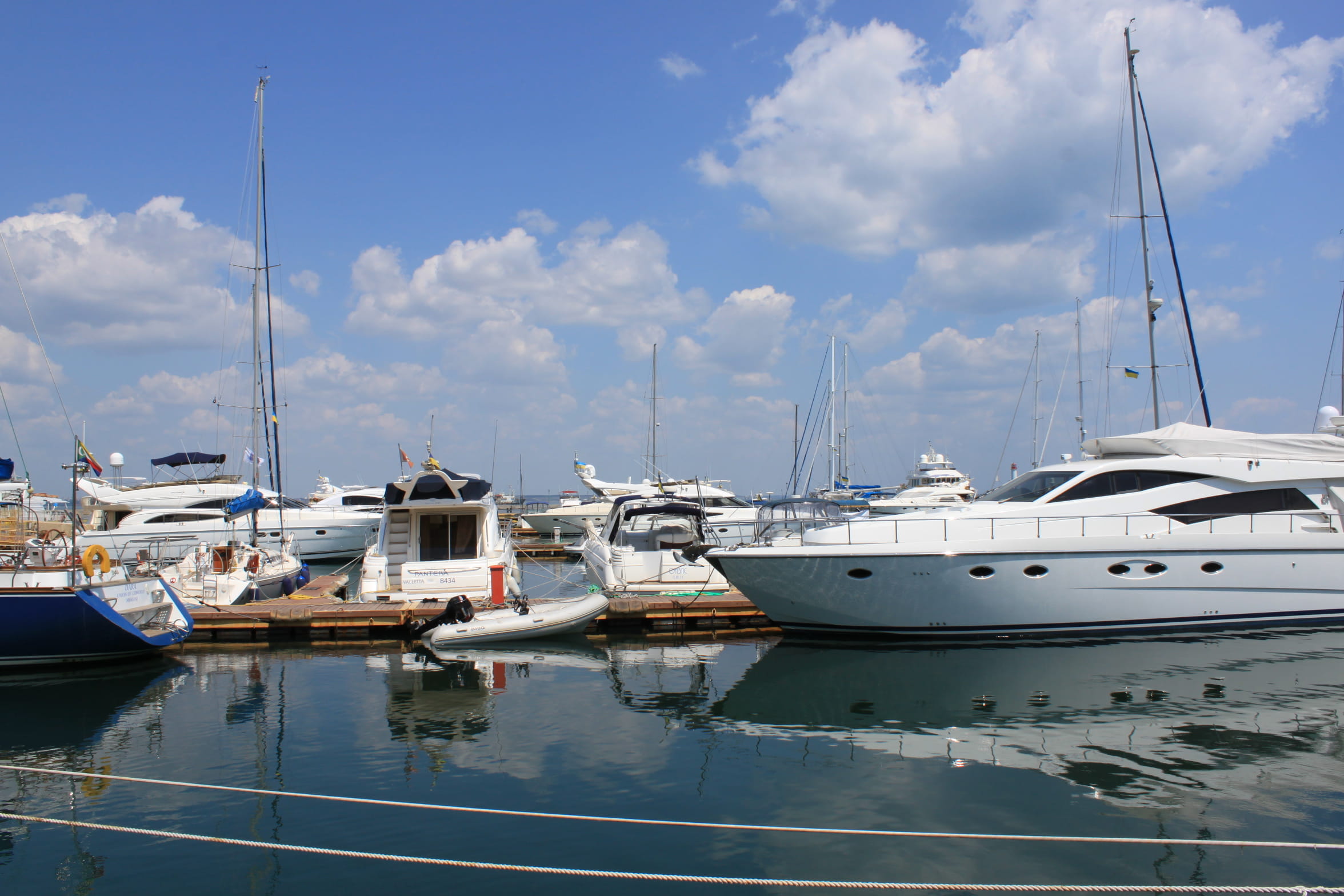 sea, marina, no people, luxury, mode of transportation, waterfront, anchored, boat, day, ukraine, odessa, cloud, nautical vessel, the sea port, moored, HD Wallpaper