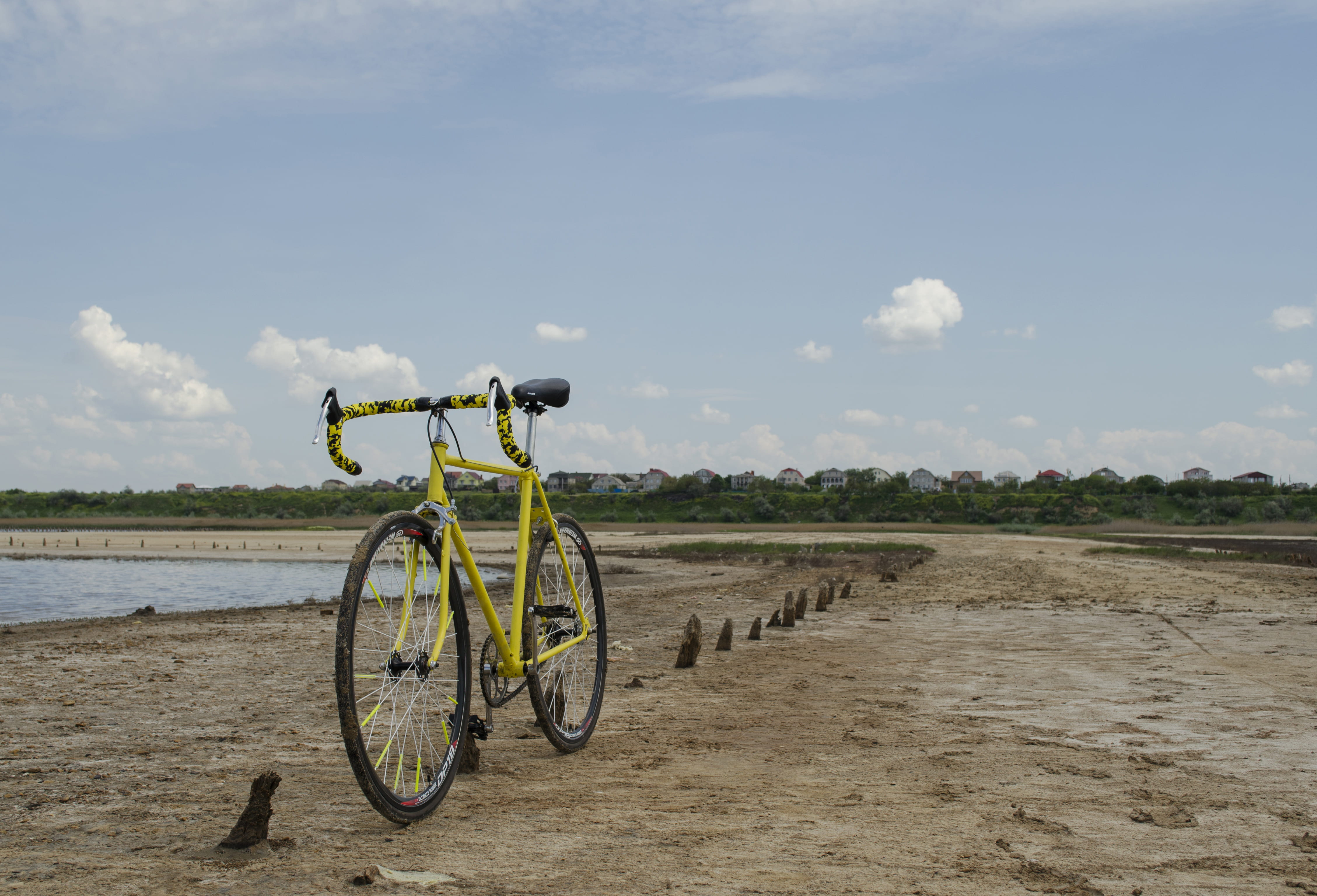 day, scenics - nature, sport, odessa, no people, mode of transportation, ukraine, sky, bicycle, environment, landscape, одесса, cloud - sky, field, byke, HD Wallpaper