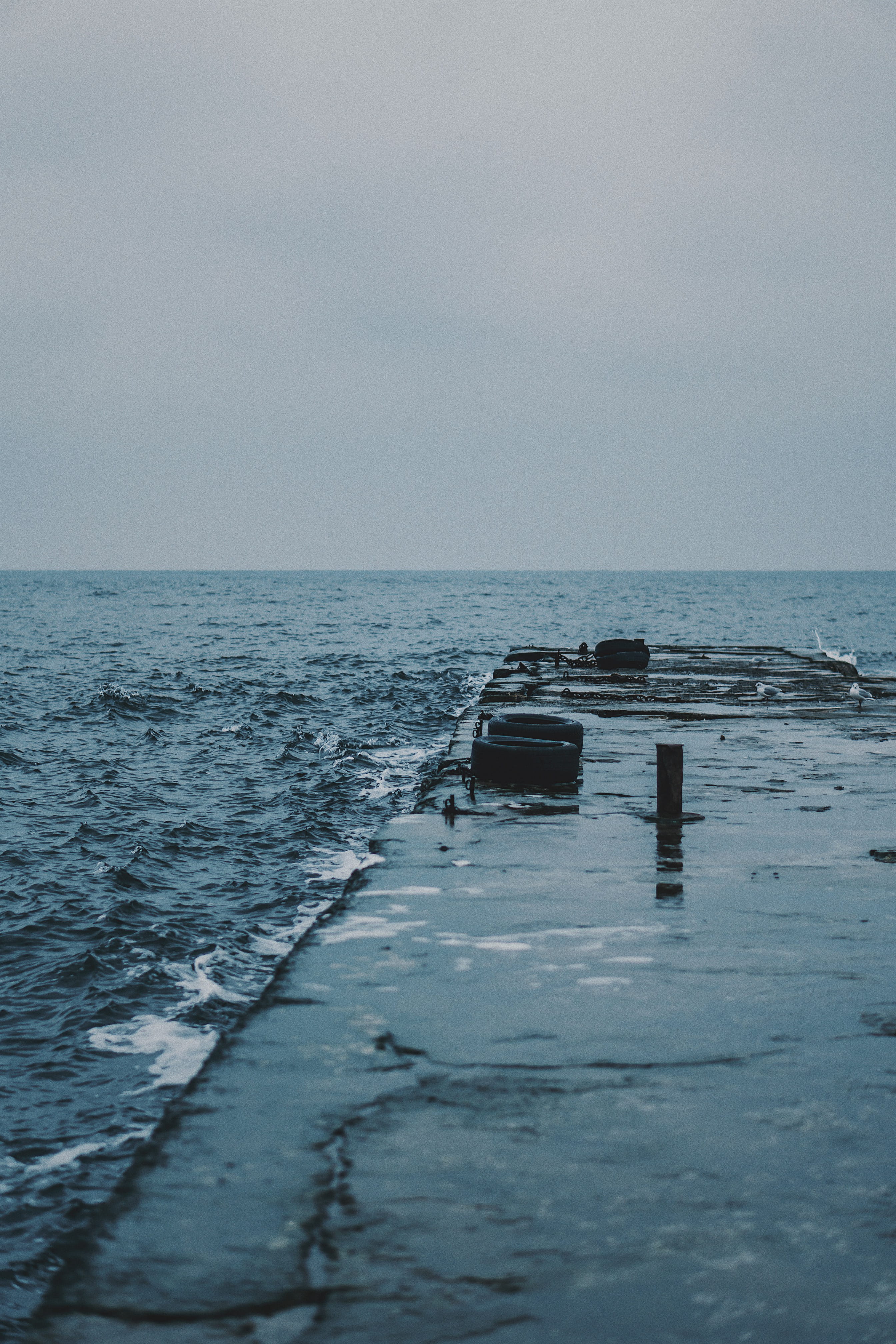 dock, scenics - nature, nature, storm, idyllic, no people, pier, non-urban scene, coast, sea, horizon, 4K, ocean, tranquility, mode of transportation, Phone HD Wallpaper