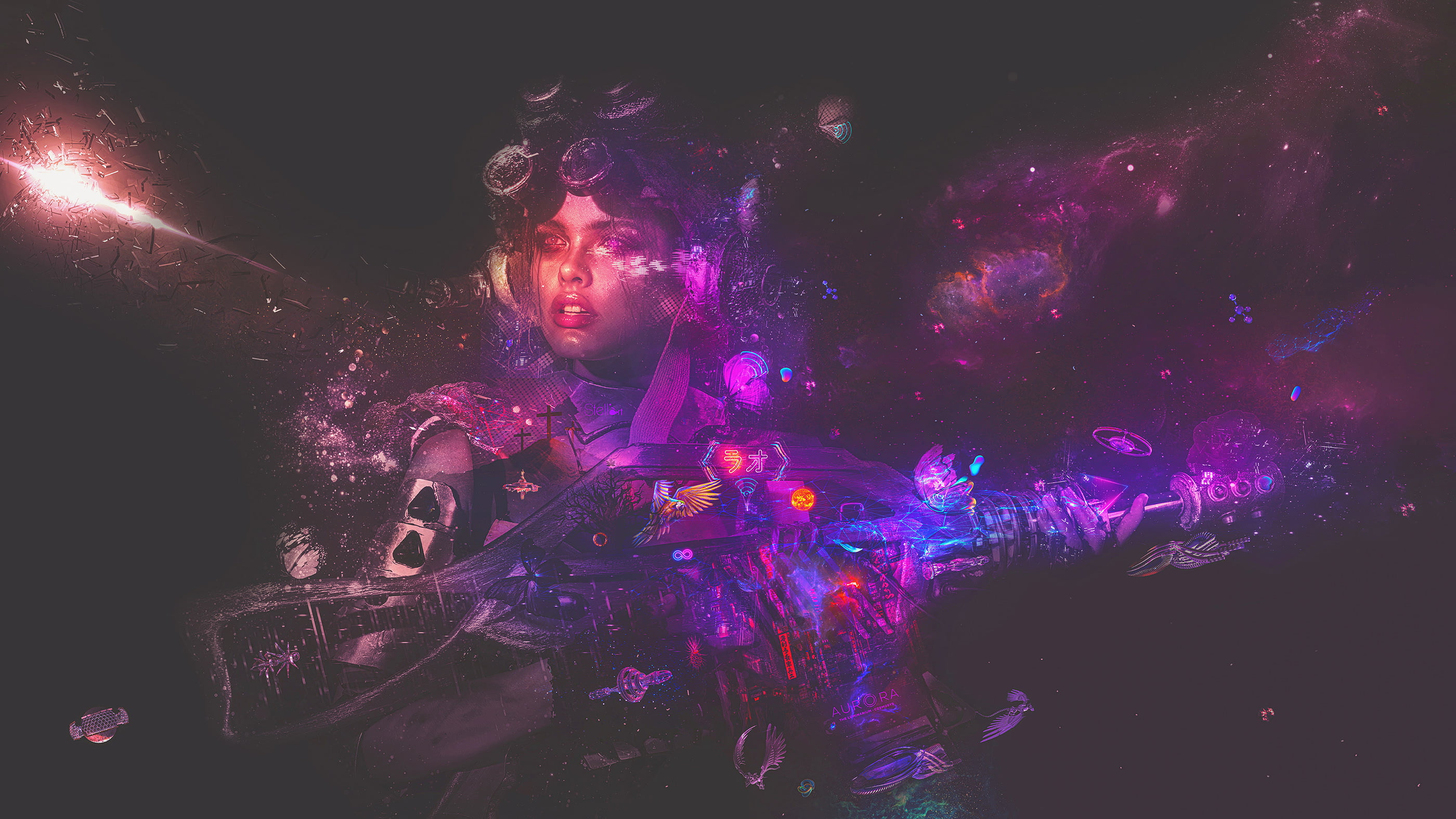 Stellart, Estelle Chomienne, science fiction, digital art, cyberpunk, 2K, HD Wallpaper