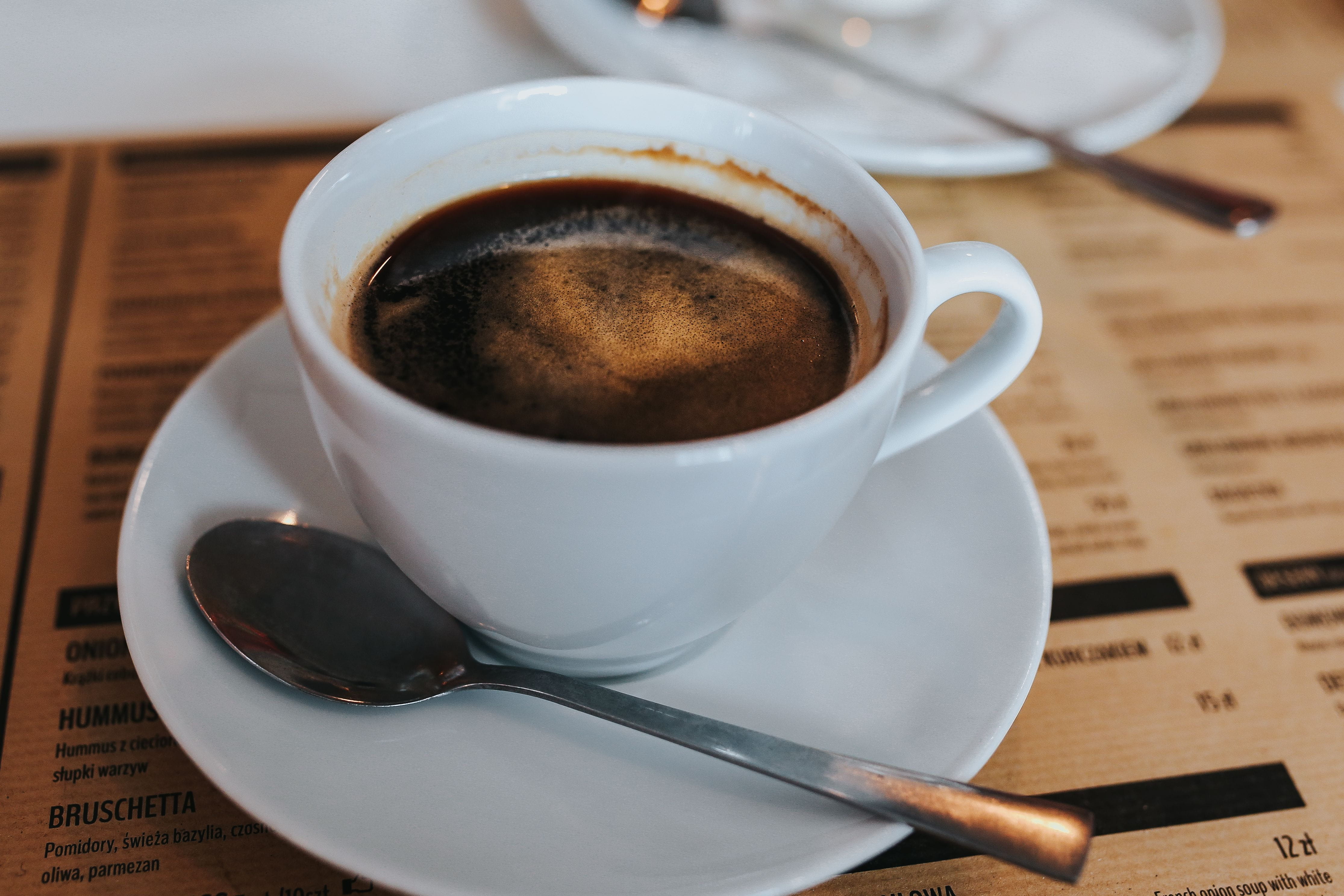 vegan, no people, cafe, still life, drinks, food, plate, coffee cup, drink, cup, indoors, brown, focus on foreground, non-alcoholic beverage, crockery, HD Wallpaper