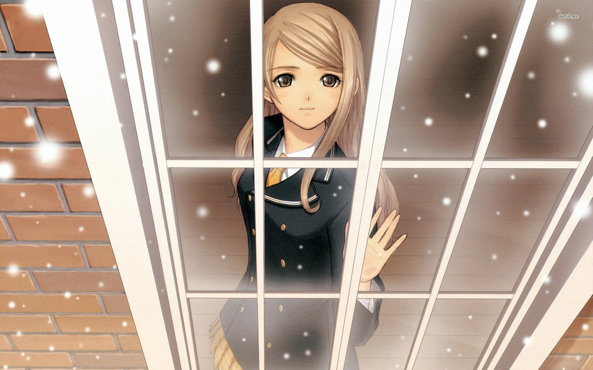portrait, 1080P, females, night, one person, blond hair, standing, child, waist up, adult, looking into the distance, blonde, smiling, indoors, glass - material, HD Wallpaper