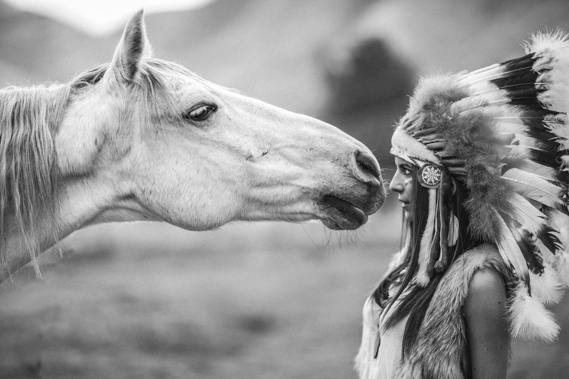 american, hat, girl, babe, 1080P, horse, native, indian, HD Wallpaper