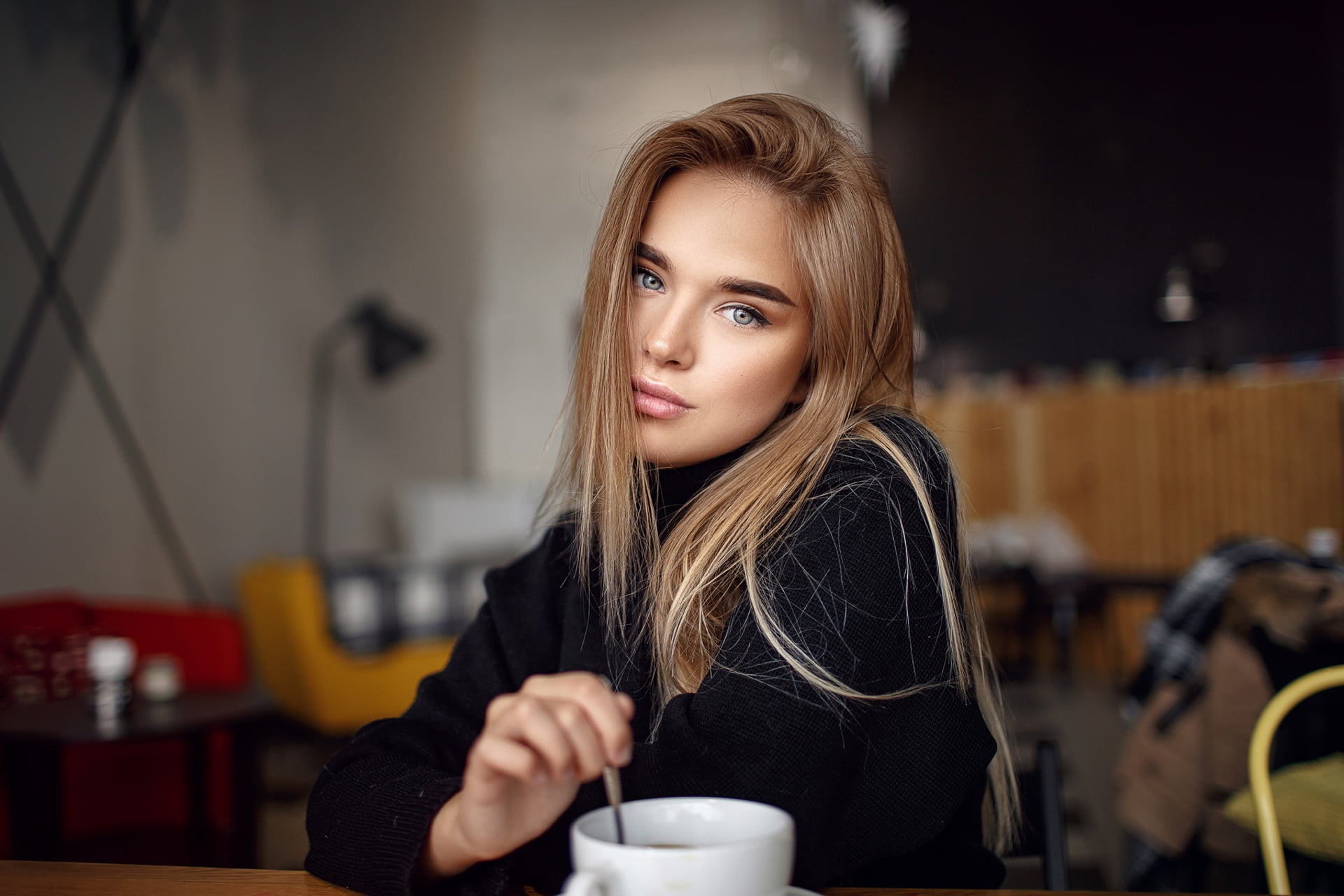 Sergey Sorokin, 1080P, Luba Ivanova, look, girl, long hair, HD Wallpaper