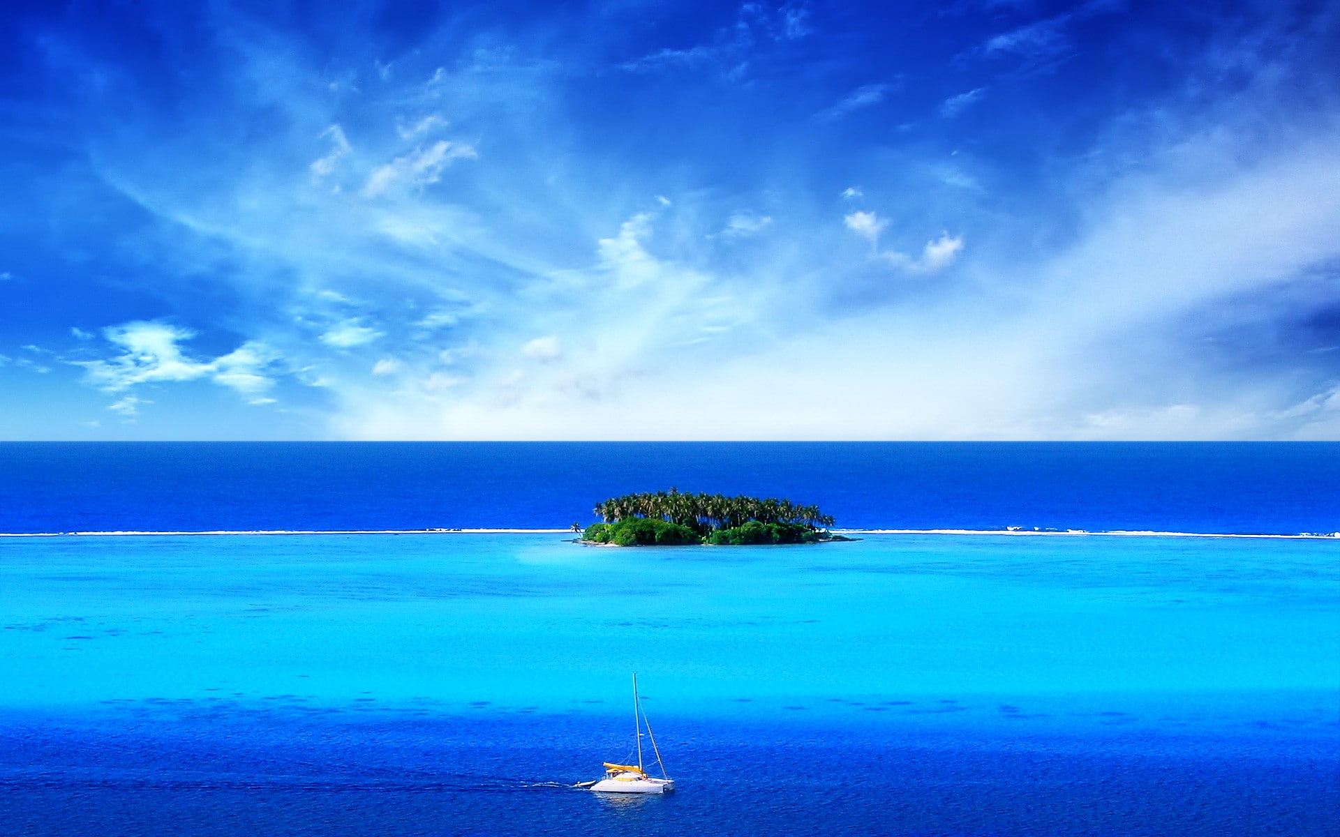 island, deserted Island, nature, landscape, blue, 1080P, HD Wallpaper