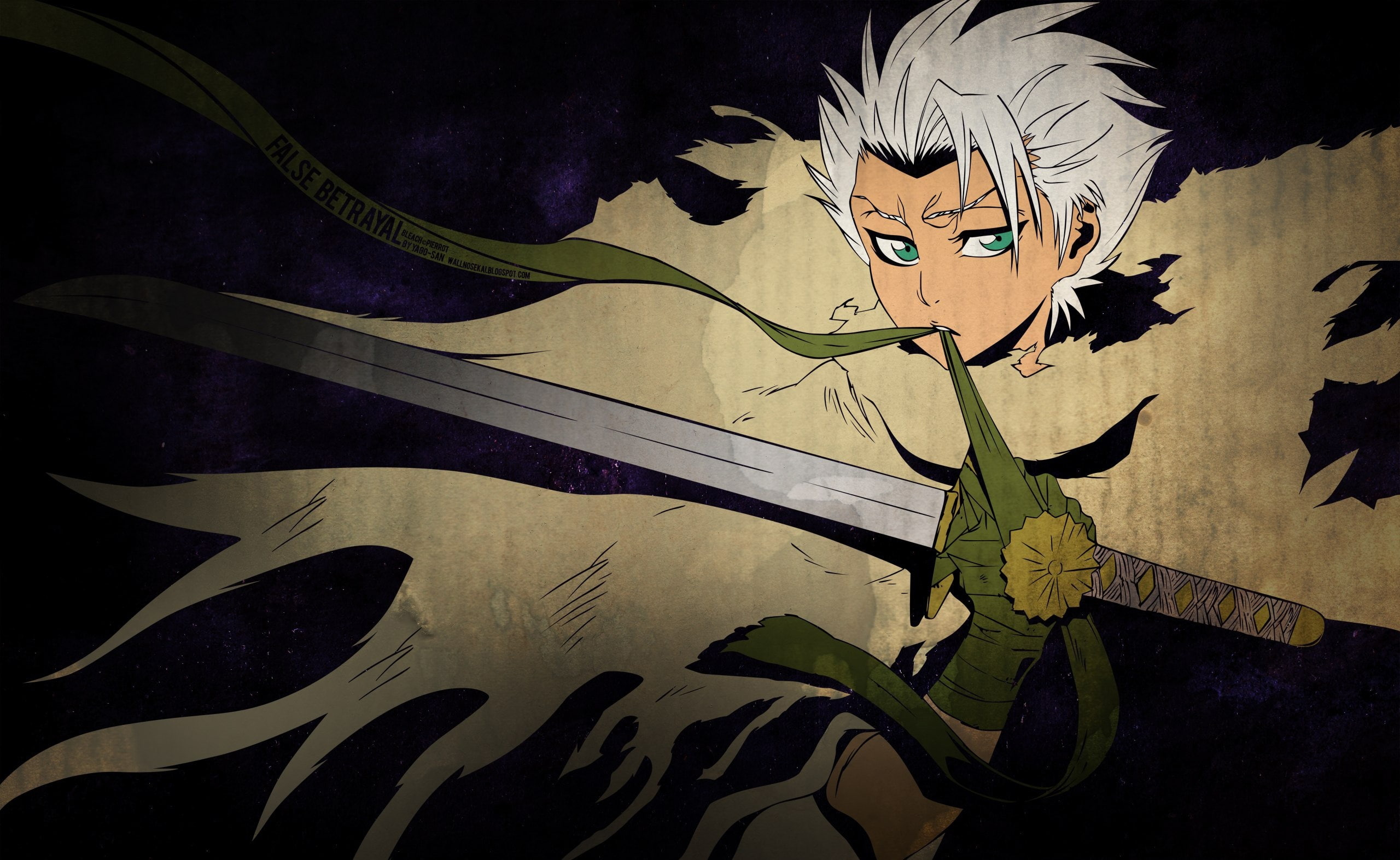 illustration, art and craft, animal wing, indoors, Anime, representation, painted image, mural, black background, creativity, Hitsugaya, no people, animal representation, HD Wallpaper
