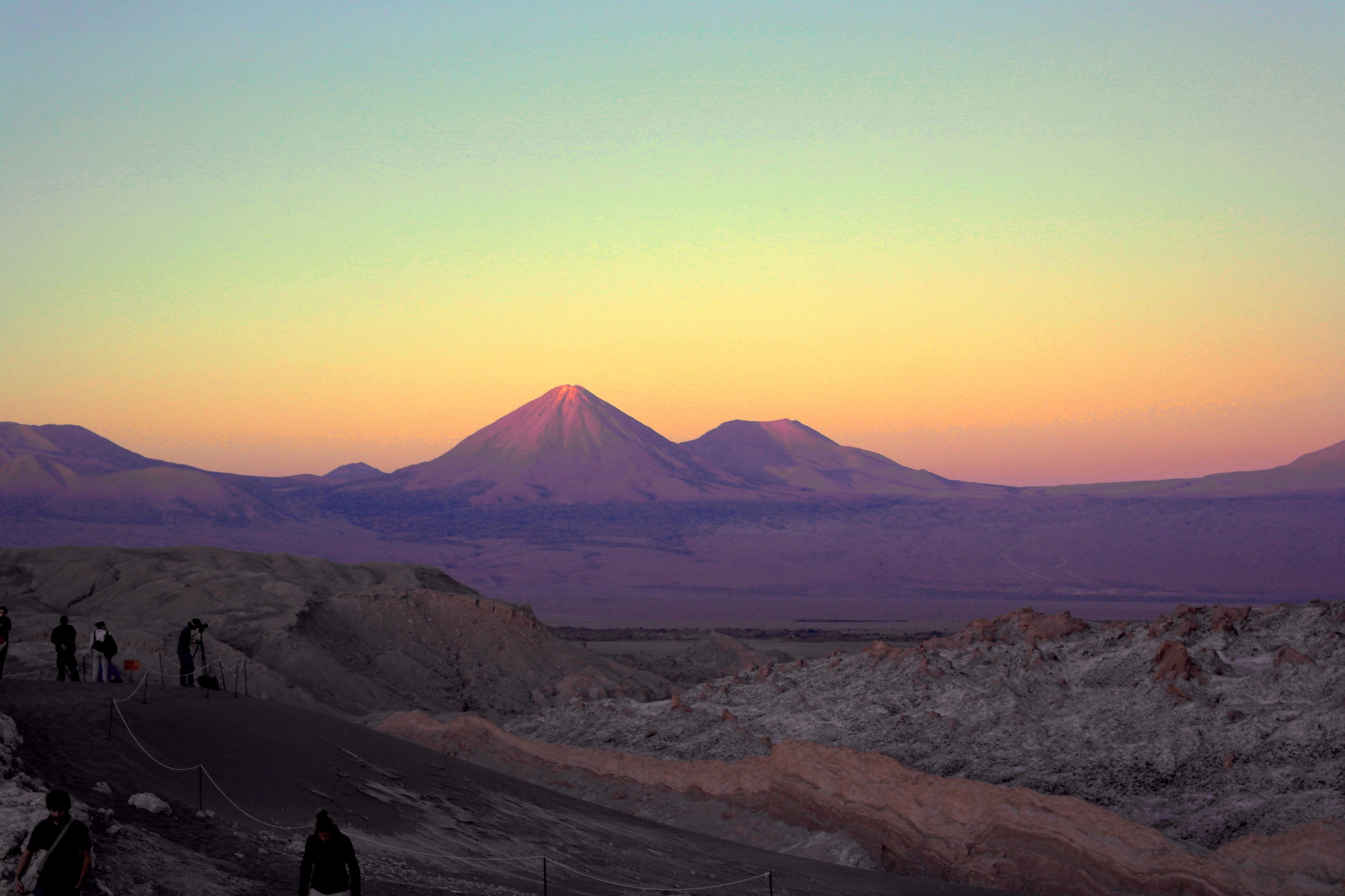 distance, volcanic Landscape, clear sky, scenics, tranquility, non-urban scene, mountains, 4K, arid climate, natural, idyllic, climate, travel, desert, HD Wallpaper