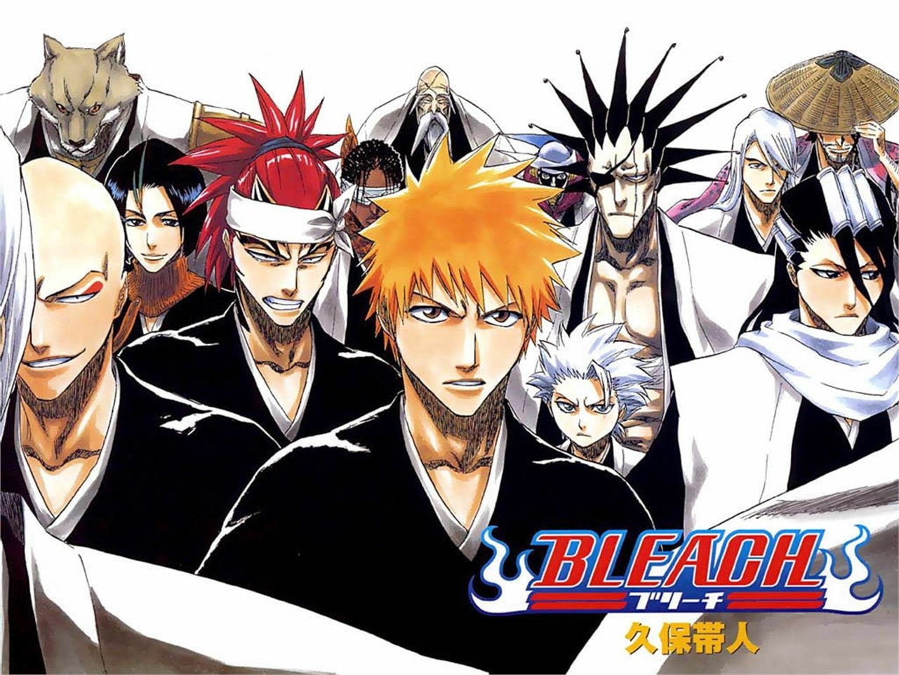 720P, Renji Abarai, Byakuya Kuchiki, Ichigo Kurosaki, Ikkaku Madarame, Bleach, Mayuri Kurotsuchi, Tōshirō Hitsugaya, Shunsui Kyōraku, Kaname Tosen, Sajin Komamura, HD Wallpaper