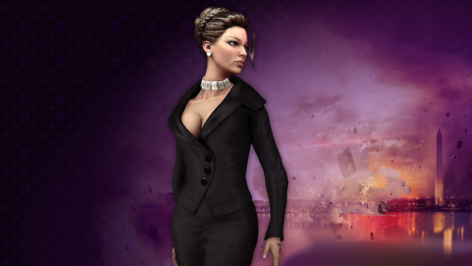 waist up, looking, Saints Row IV, women, young adult, adult, glamour, hairstyle, 1080P, portrait, studio shot, clothing, hair, beautiful woman, fashion, HD Wallpaper