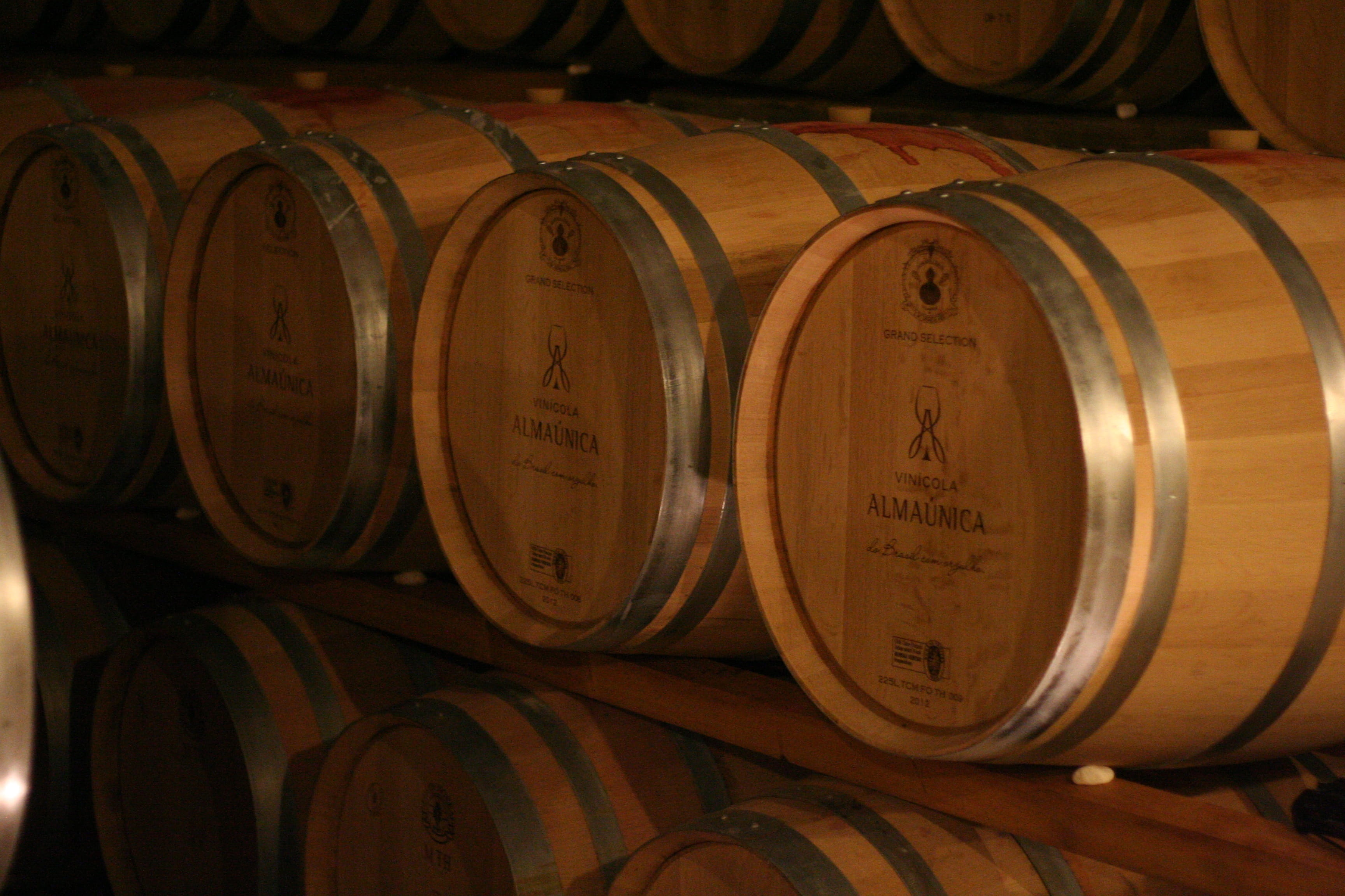 cellar, Aged, age, food and drink, Barrel, business, wine cask, alcohol, cylinder, 2K, indoors, large group of objects, winemaking, Winery, no people, HD Wallpaper