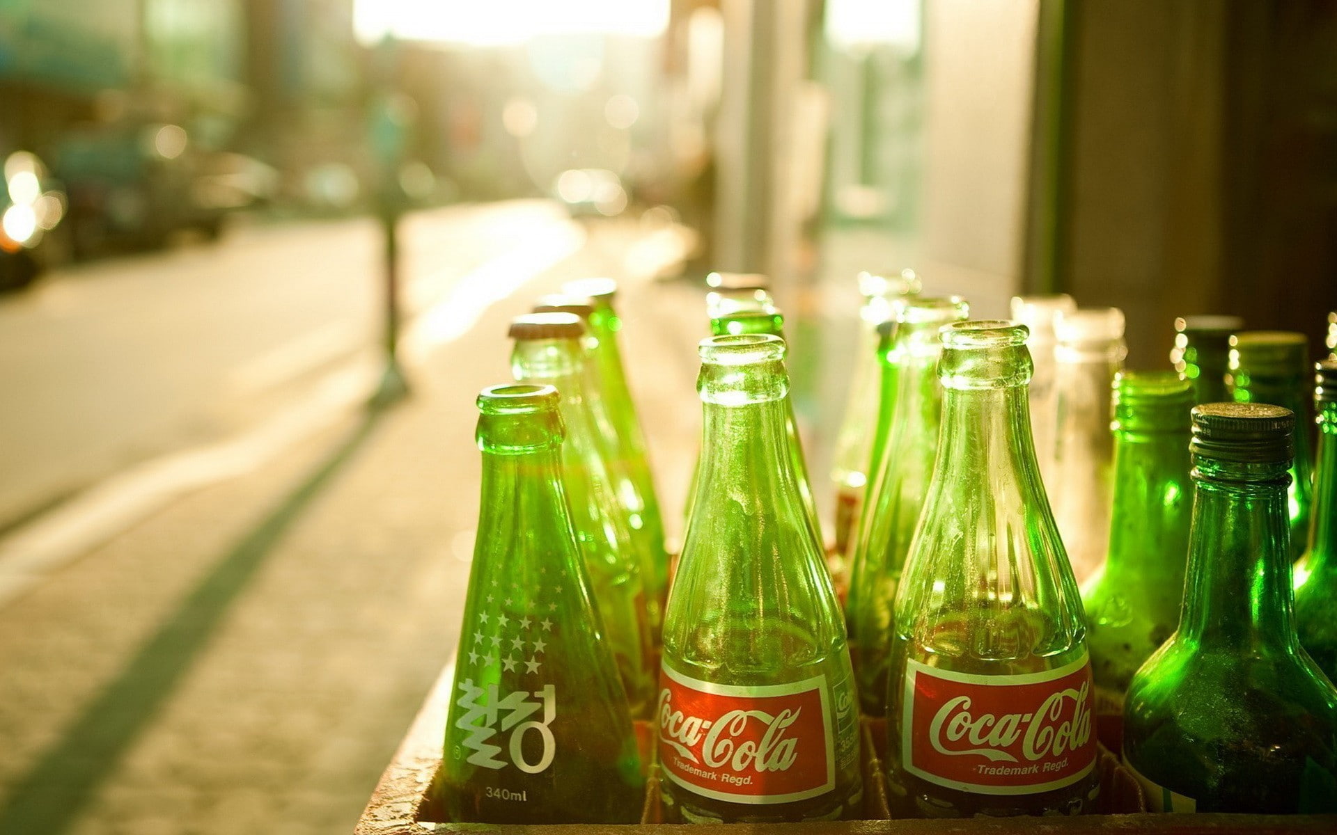 Coca-Cola, logo, 1080P, bottles, urban, HD Wallpaper