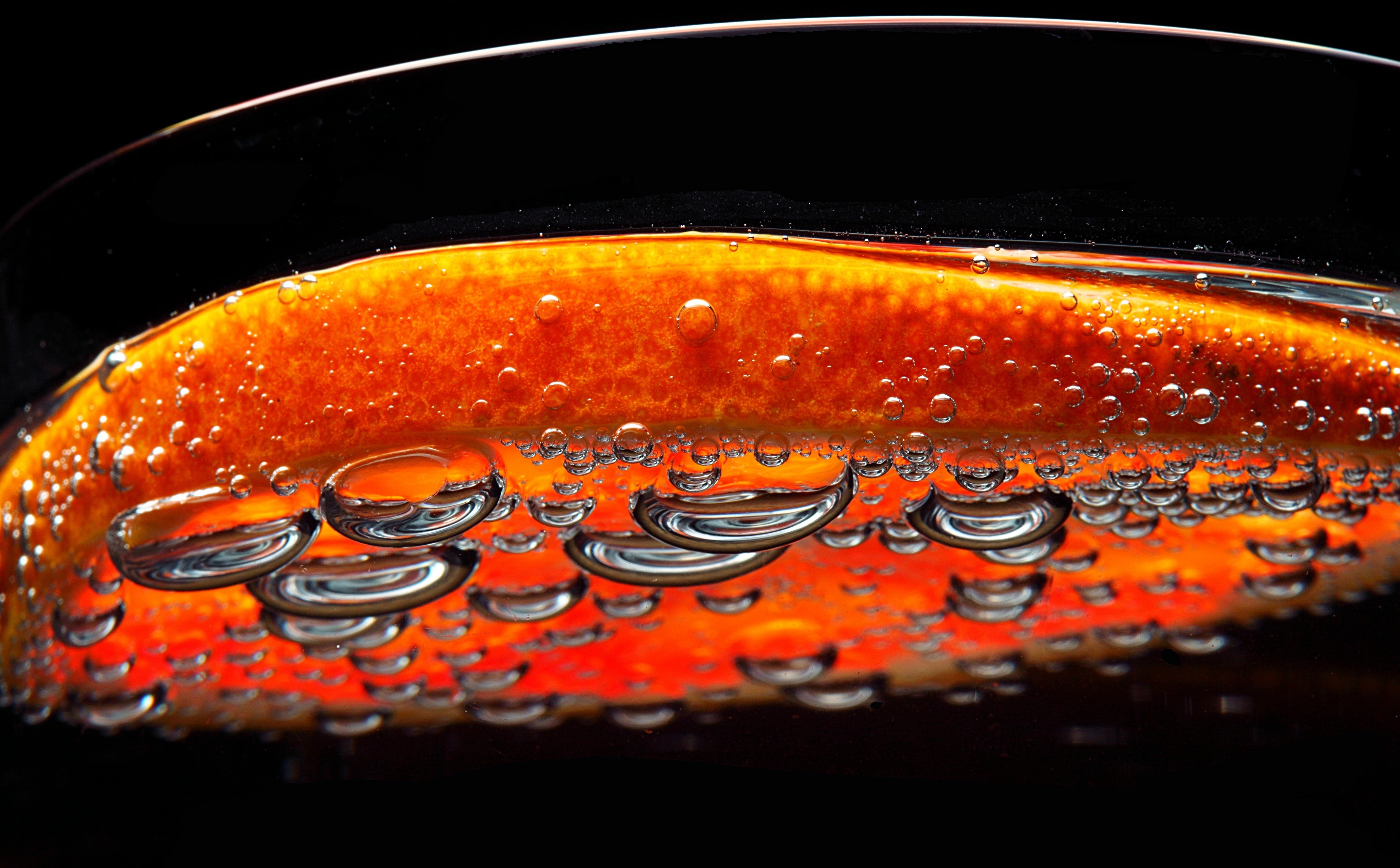 orange color, fizzy, twist, beverage, 100mmf28usmmacro, bubble, lowangle, detail, fizz, drink, Slice, seltzer, clubsoda, heat - temperature, metal, food, HD Wallpaper
