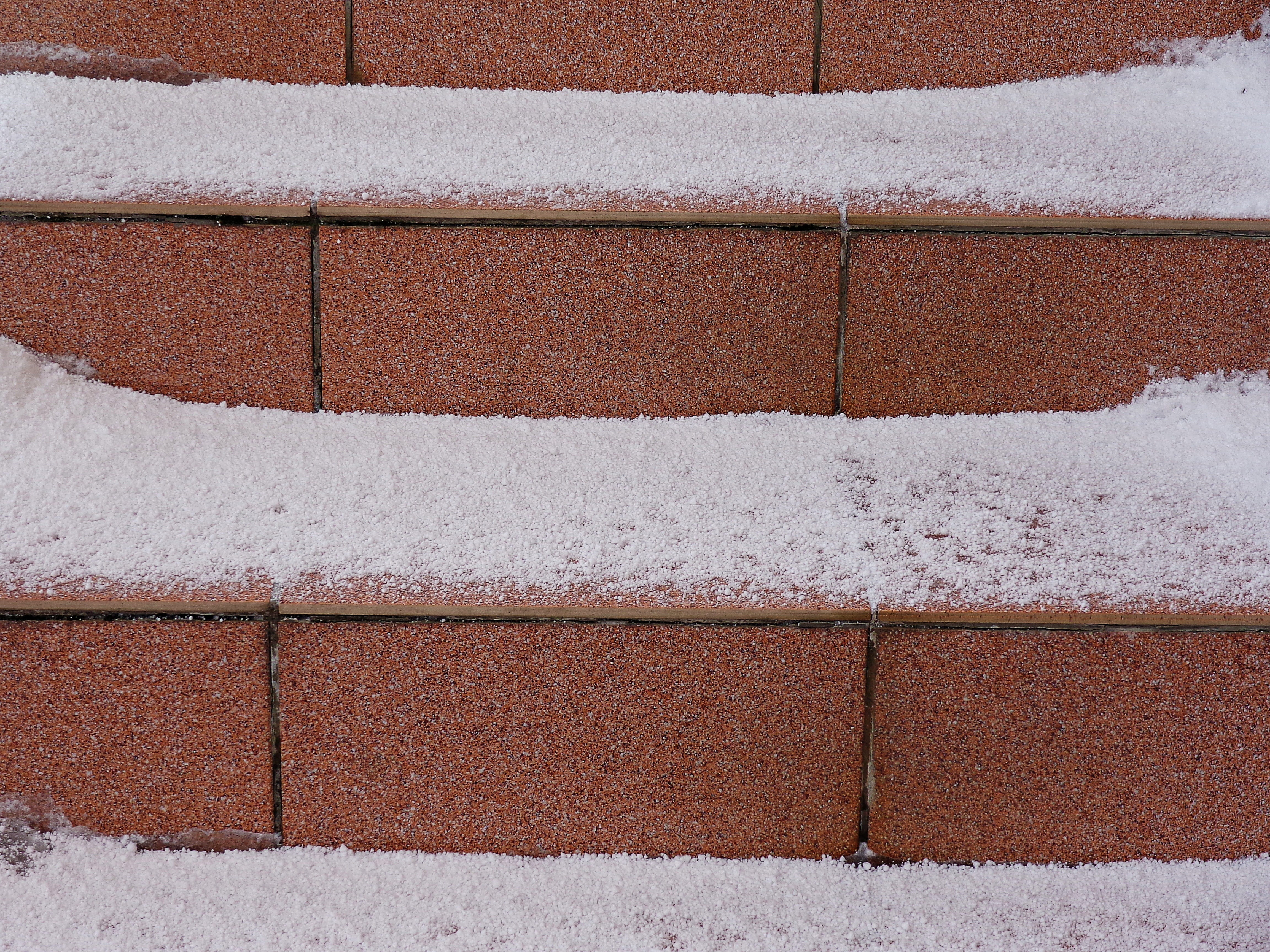 brown, no people, architecture, 4K, ice crystals, Stairs, Winter, outdoors, precipitation, frost, biel, white, wood - material, brick wall, day, backgrounds, HD Wallpaper