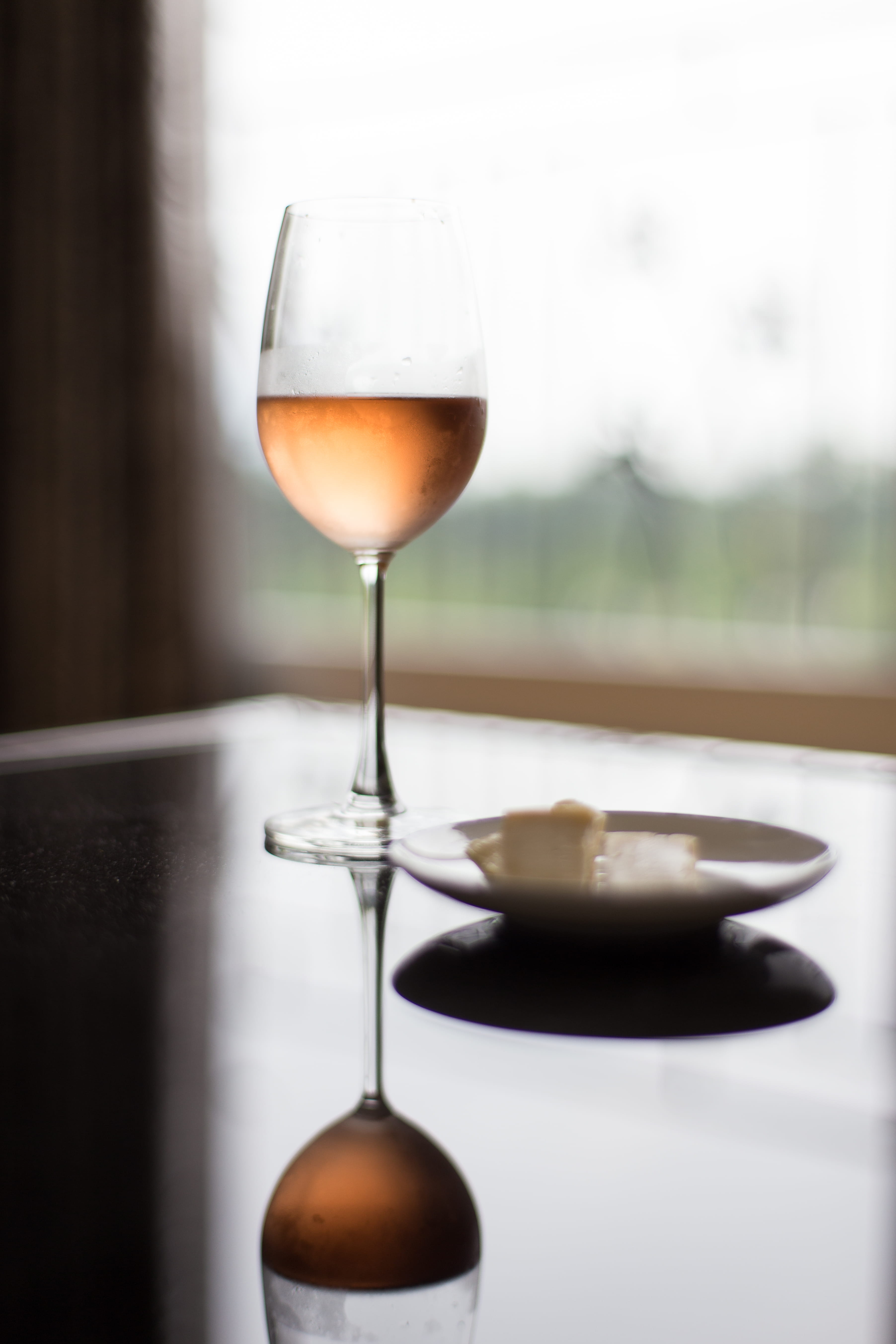 day, wineglass, glass, drink, non-alcoholic beverage, minimal, minimalistic, still life, refreshment, 5K, rose wine, alcohol, transparent, glass - Material, Phone HD Wallpaper