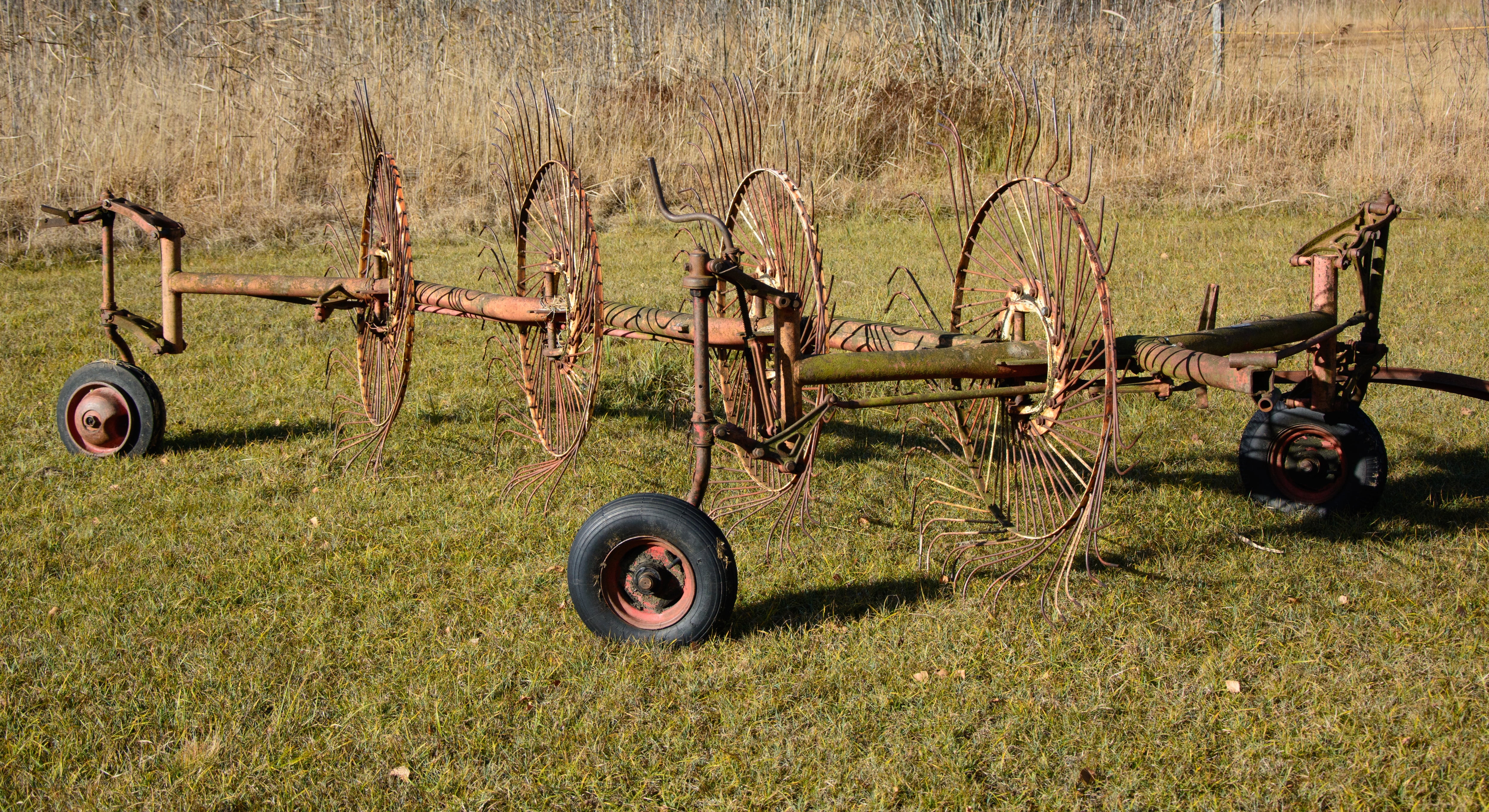 fieldwork, hay, meadow, agricultural machinery, agricultural equipment, device, no people, machinery, 4K, mode of transportation, land, contact, tools, HD Wallpaper