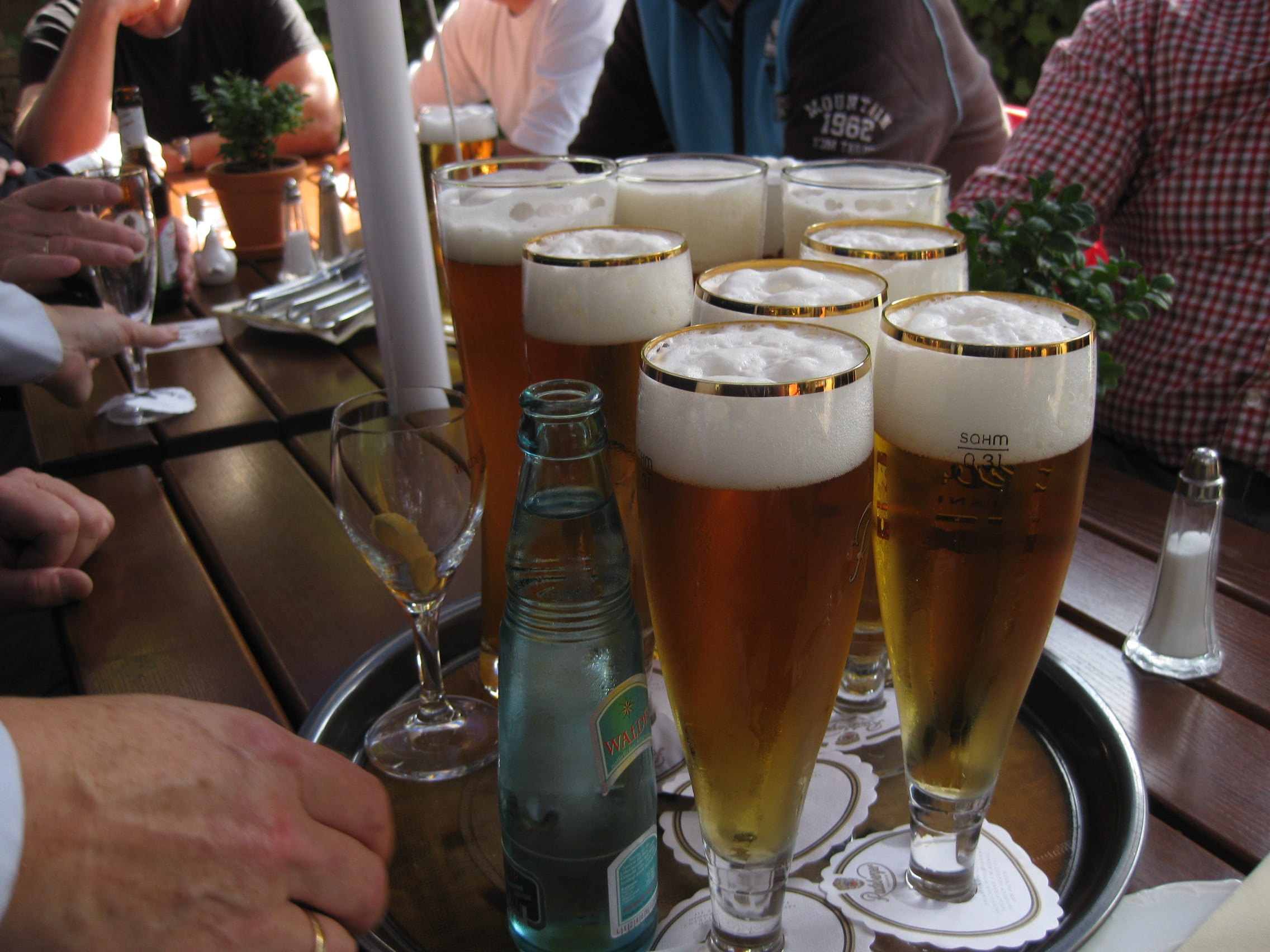 holding, draught, hand, household equipment, tray, frothy drink, drinking glass, alcohol, celebratory toast, drink, people, real people, group of people, HD Wallpaper