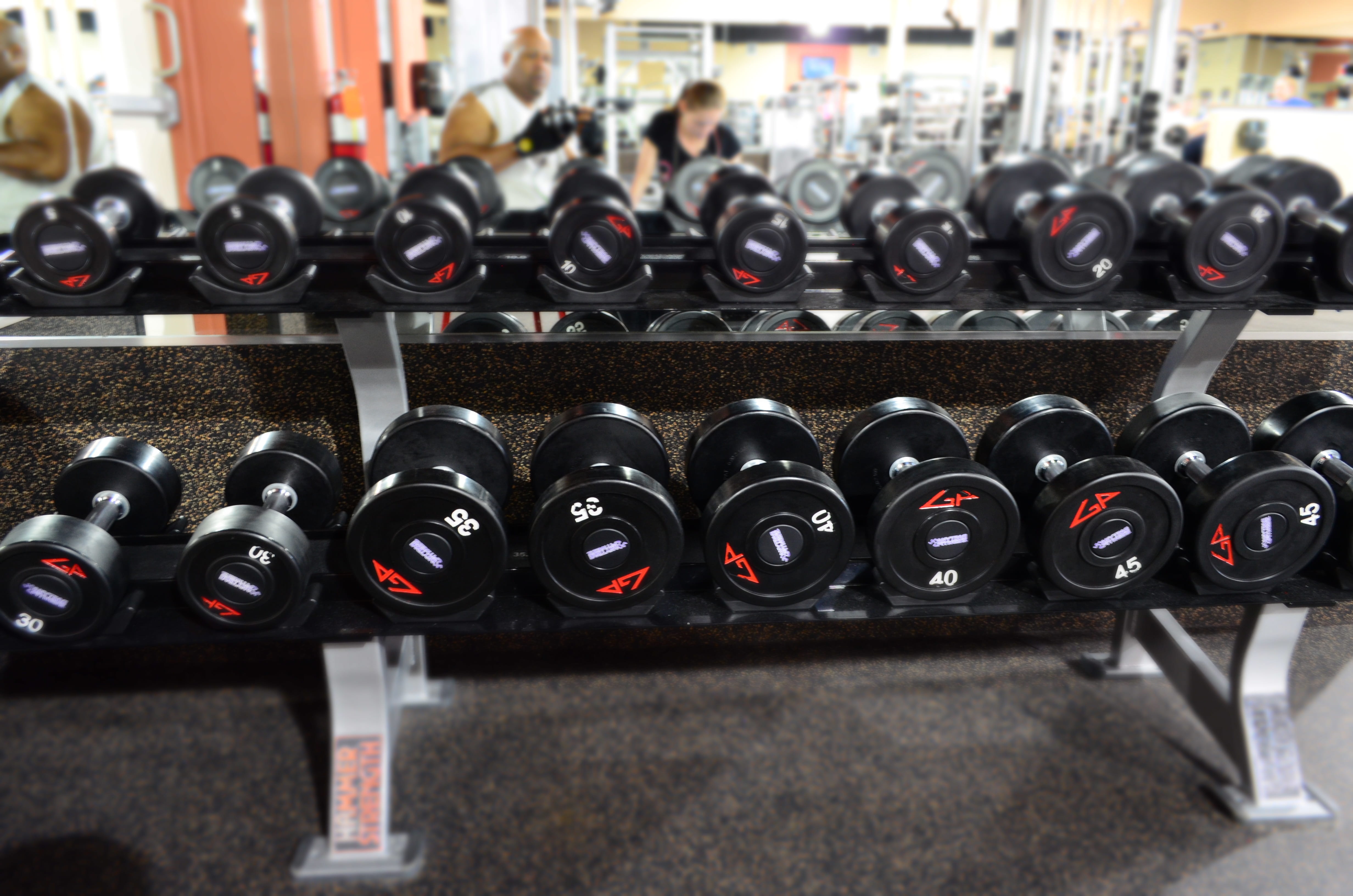 Sport, industry, dumbbell, sports training, fuel and power generation, factory, wine bottle, weight, technology, 4K, Gym, steel, focus on foreground, push button, HD Wallpaper