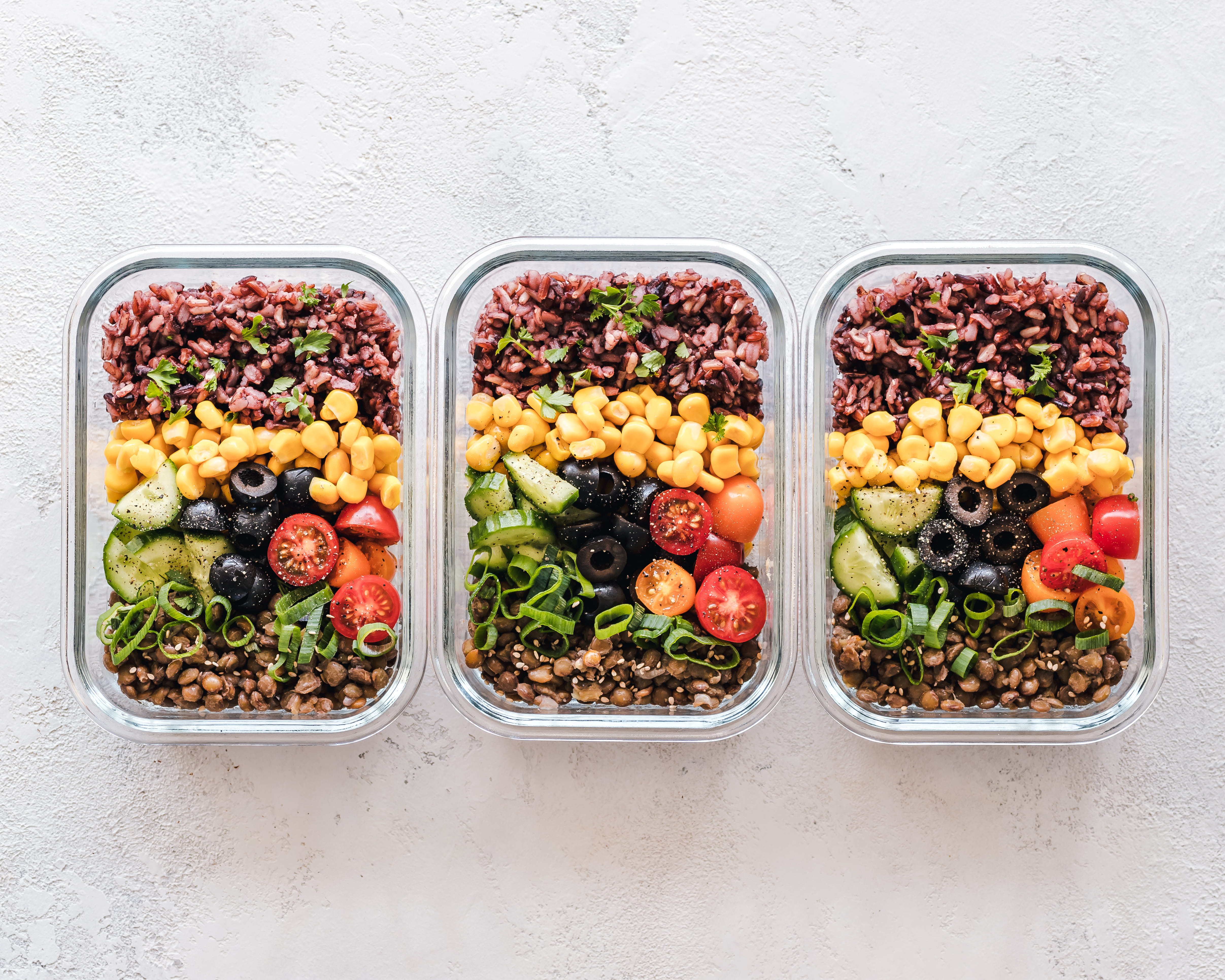 food and drink, foods, meal prep, tasty, side by side, fruit, 4K, healthy diet, three, healthy, herb, onion, directly above, photography, multi colored, HD Wallpaper