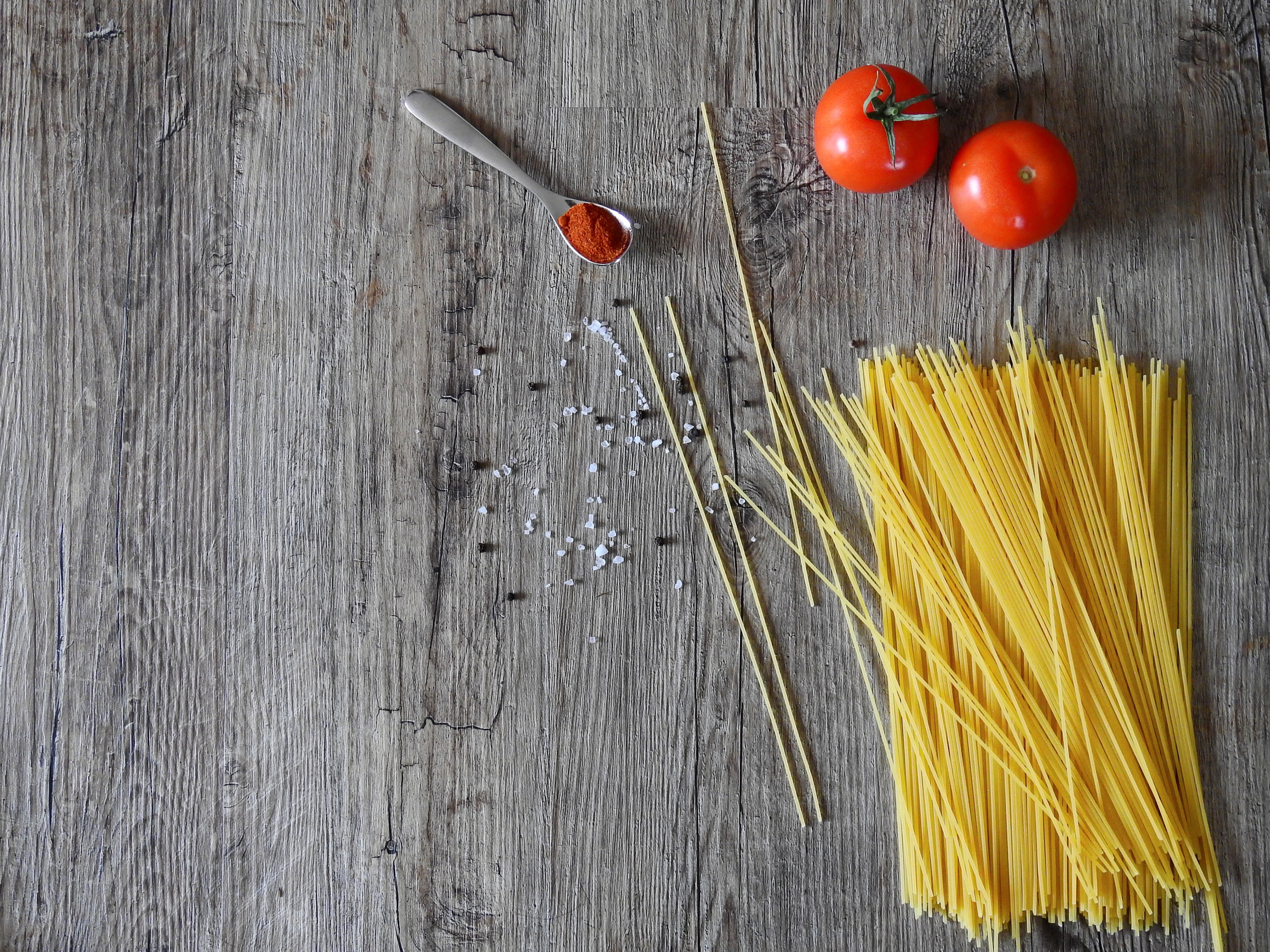 healthy eating, table, kitchen, wellbeing, still life, ingredient, herb, nutrition, no people, grey, spagetti, eat, fruits, 4K, dine, uncooked, cook, benefit from, HD Wallpaper